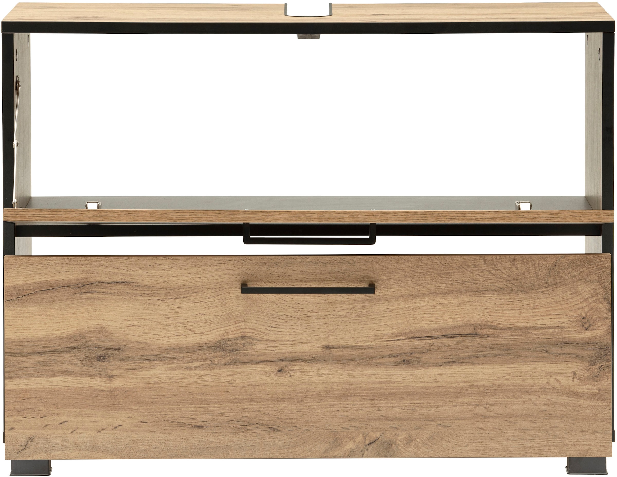 Schildmeyer Waschbeckenunterschrank »MAX, 1 Klappe & 1 Schublade, Breite 80,2 cm, MADE IN GERMANY« 1 Stk. tlg. gedämpfte Liftbeschläge, MADE IN GERMANY