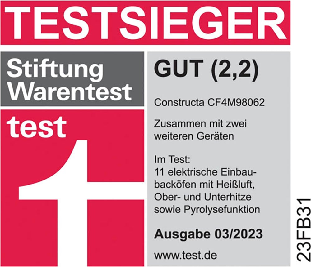 Constructa Backofen-Set »CX5PM801«, mit Teleskopauszug nachrüstbar, Pyrolyse-Selbstreinigung