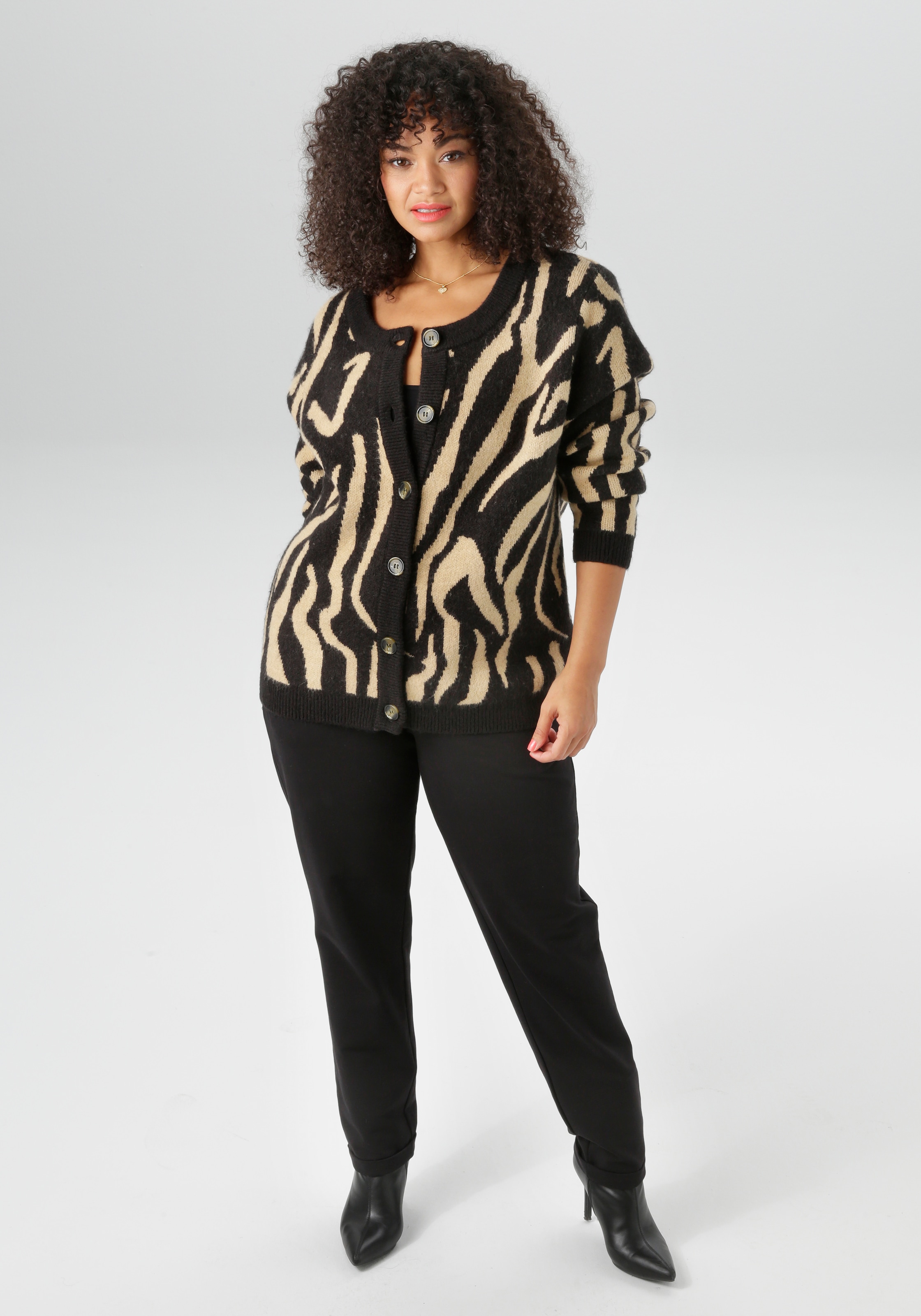 Aniston PLUS Strickjacke mit auffälligen Strickmuster - NEUE KOLLEKTION