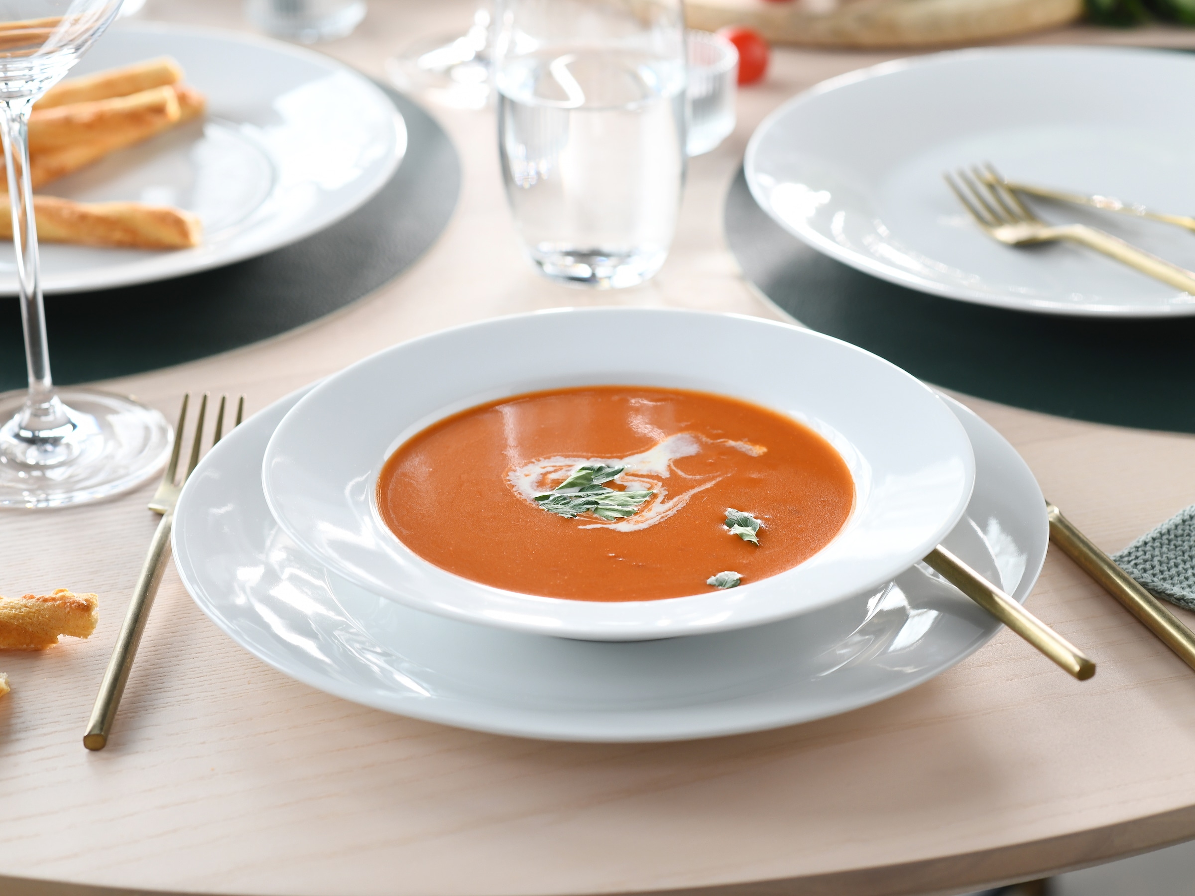 CreaTable Tafelservice »BASE Weiß, Service 12-tlg.« Teller Set, Klassisch, Zeitlos, Der Alleskönner