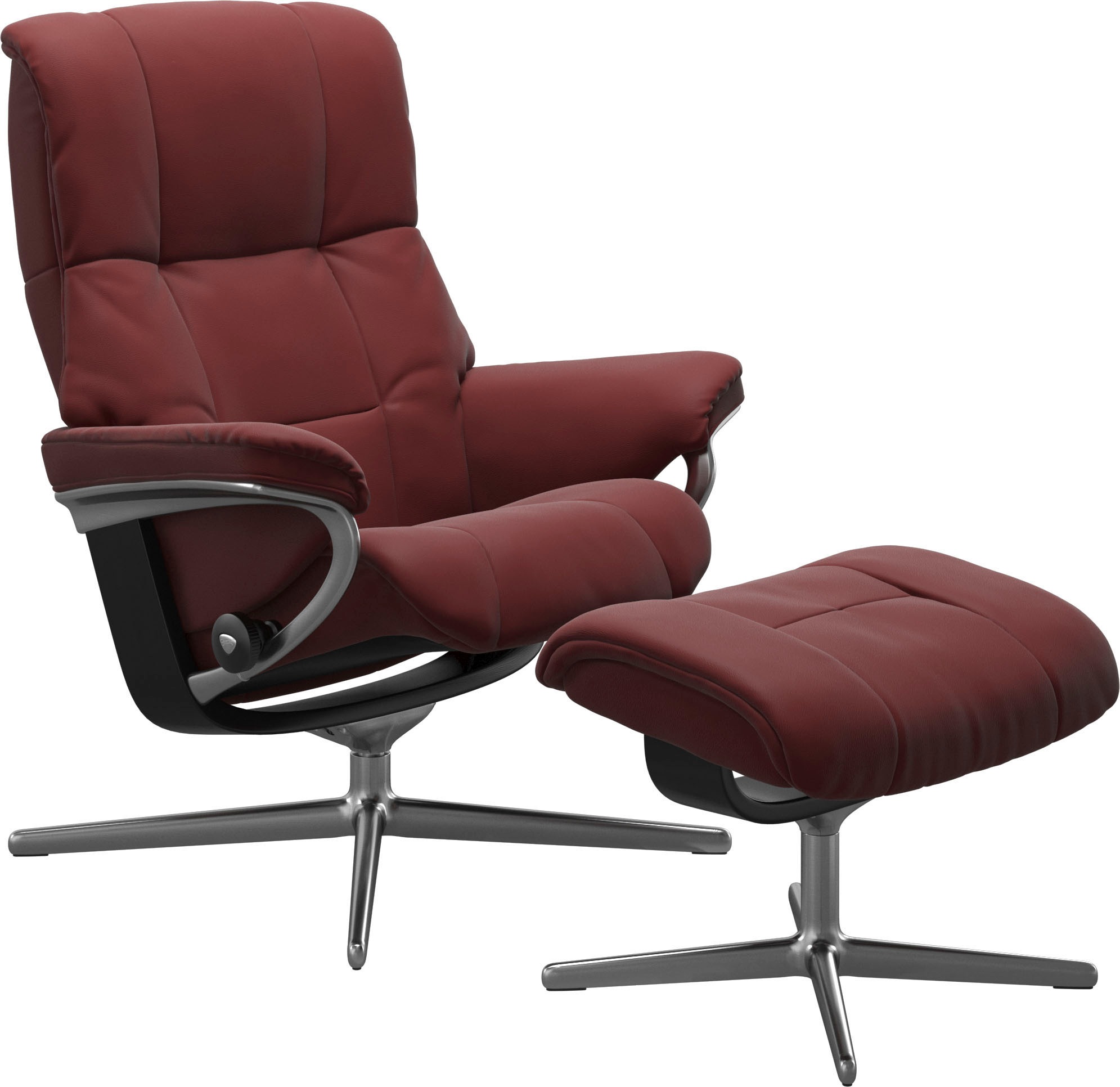 Stressless® Relaxsessel »Mayfair«, (Set, Relaxsessel mit Hocker), mit Hocker, mit Cross Base, Größe S, M & L, Holzakzent Schwarz