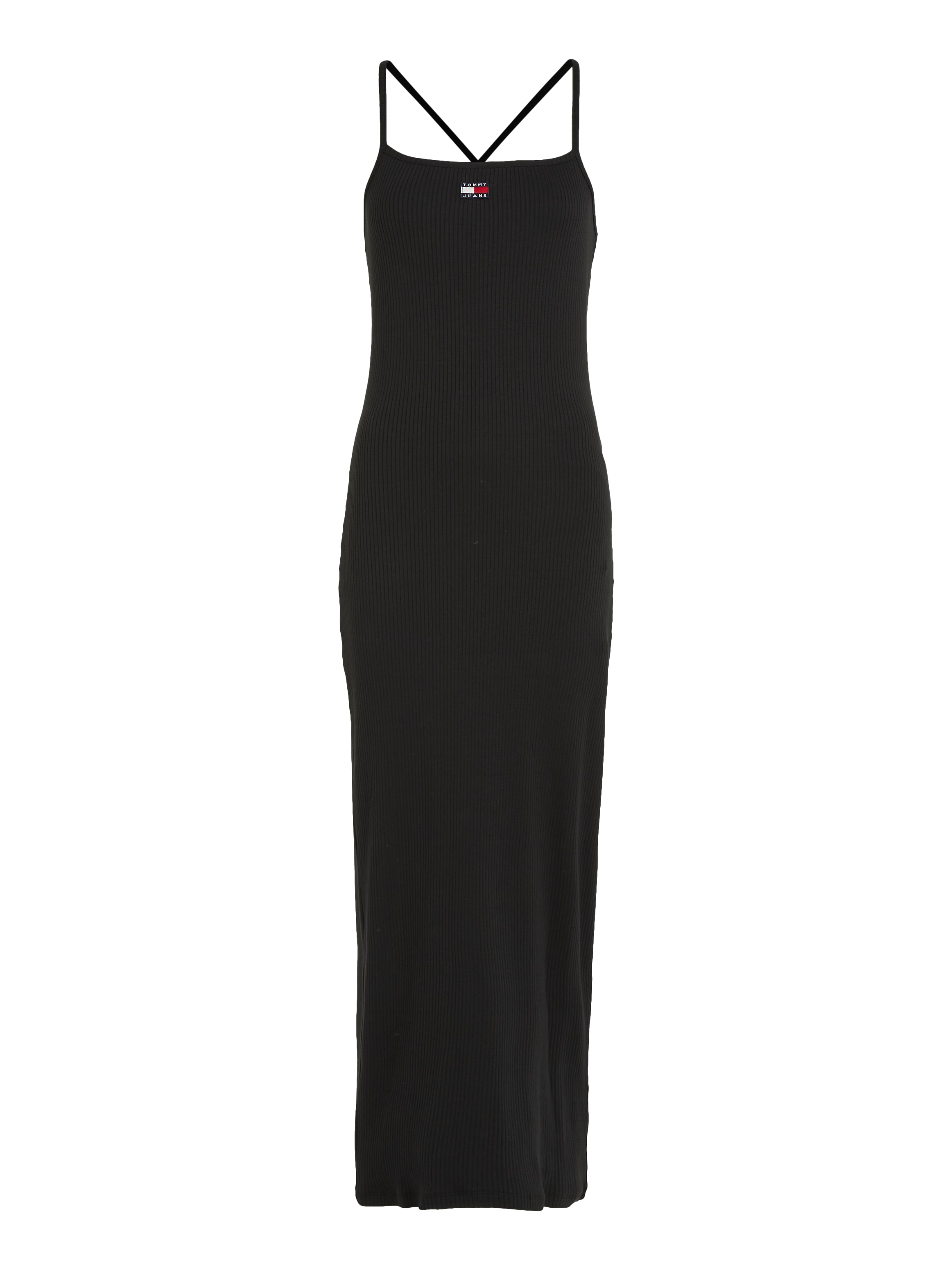 Tommy Jeans Jerseykleid »TJW STRAPPY BADGE RIB DRESS«, mit Trägern, Rippware, Tommy Jeans Logo-Badge