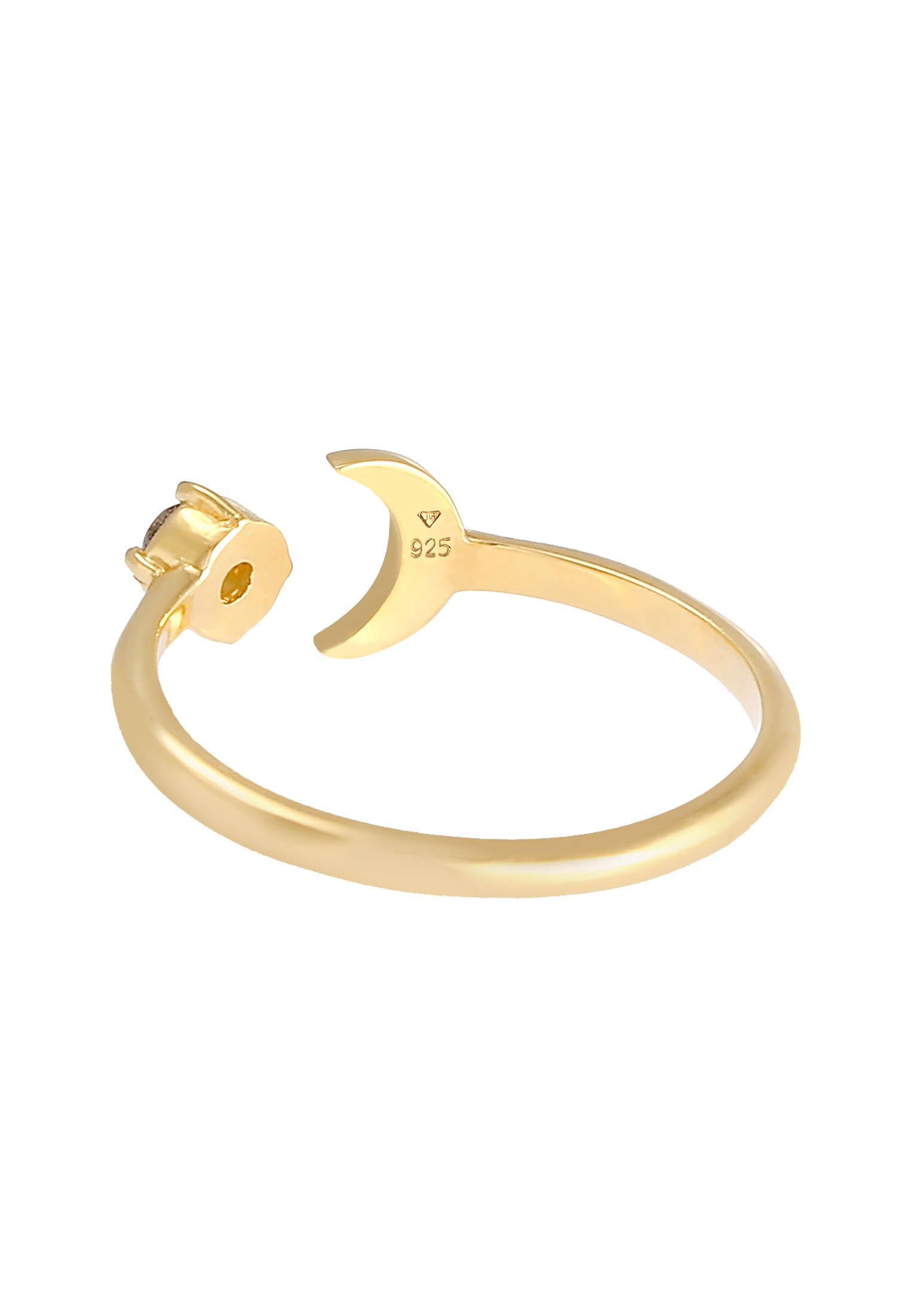 Elli Silberring »Ring Halbmond Edelstein Astro Verstellbar 925 Silber«