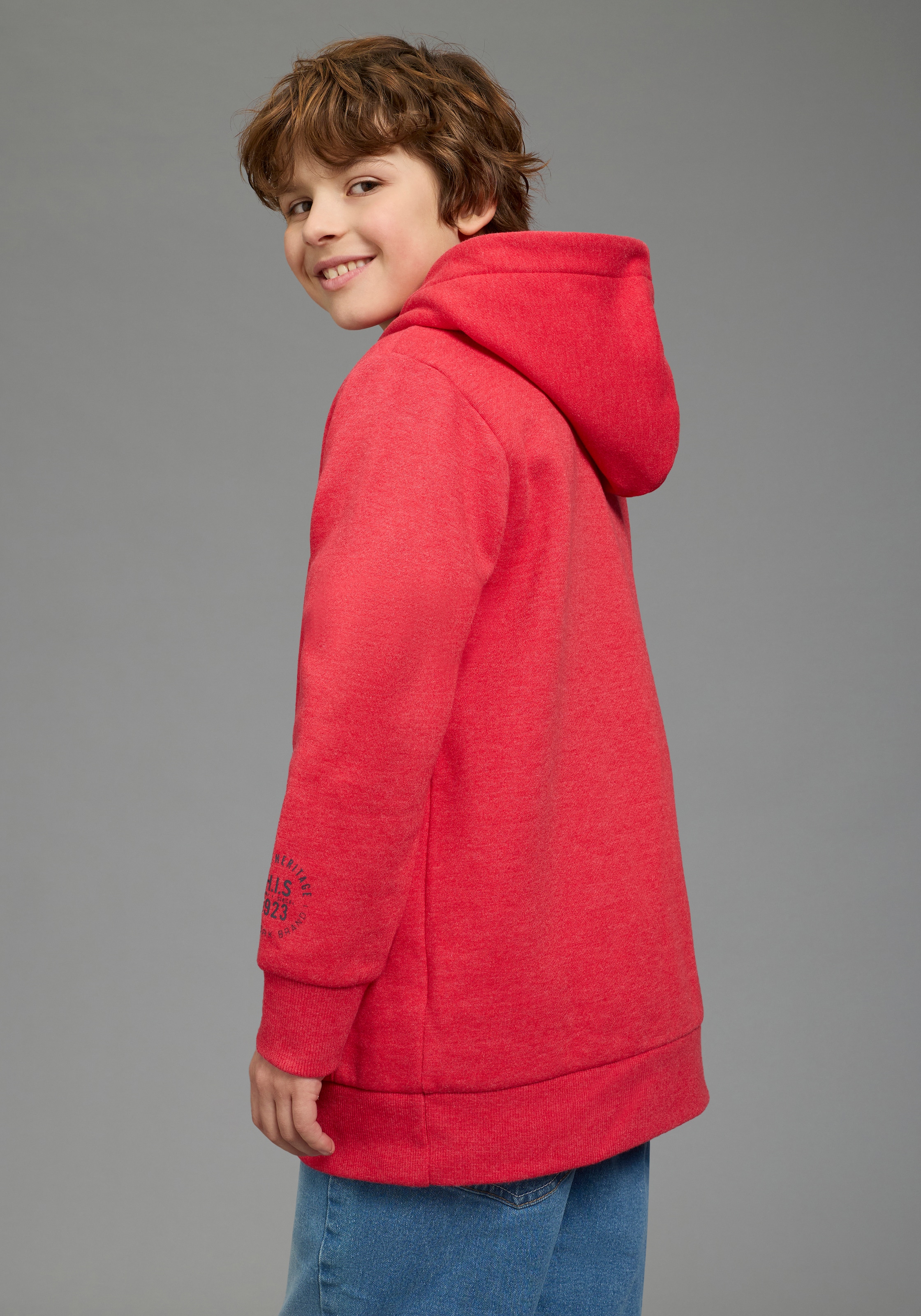 H.I.S Kapuzensweatshirt »Kapuzenhoodie mit Logoprint für Jungen«, für Jungen, mit Kängurutasche, mit Logodrucken, in Basic Passform
