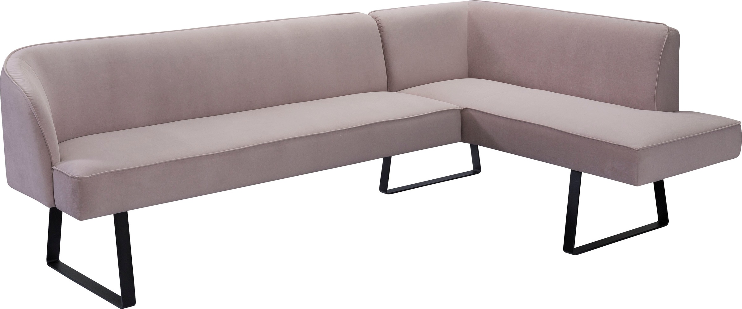 exxpo - sofa fashion Eckbank »Americano«, mit Keder und Metallfüßen, Bezug in verschiedenen Qualitäten