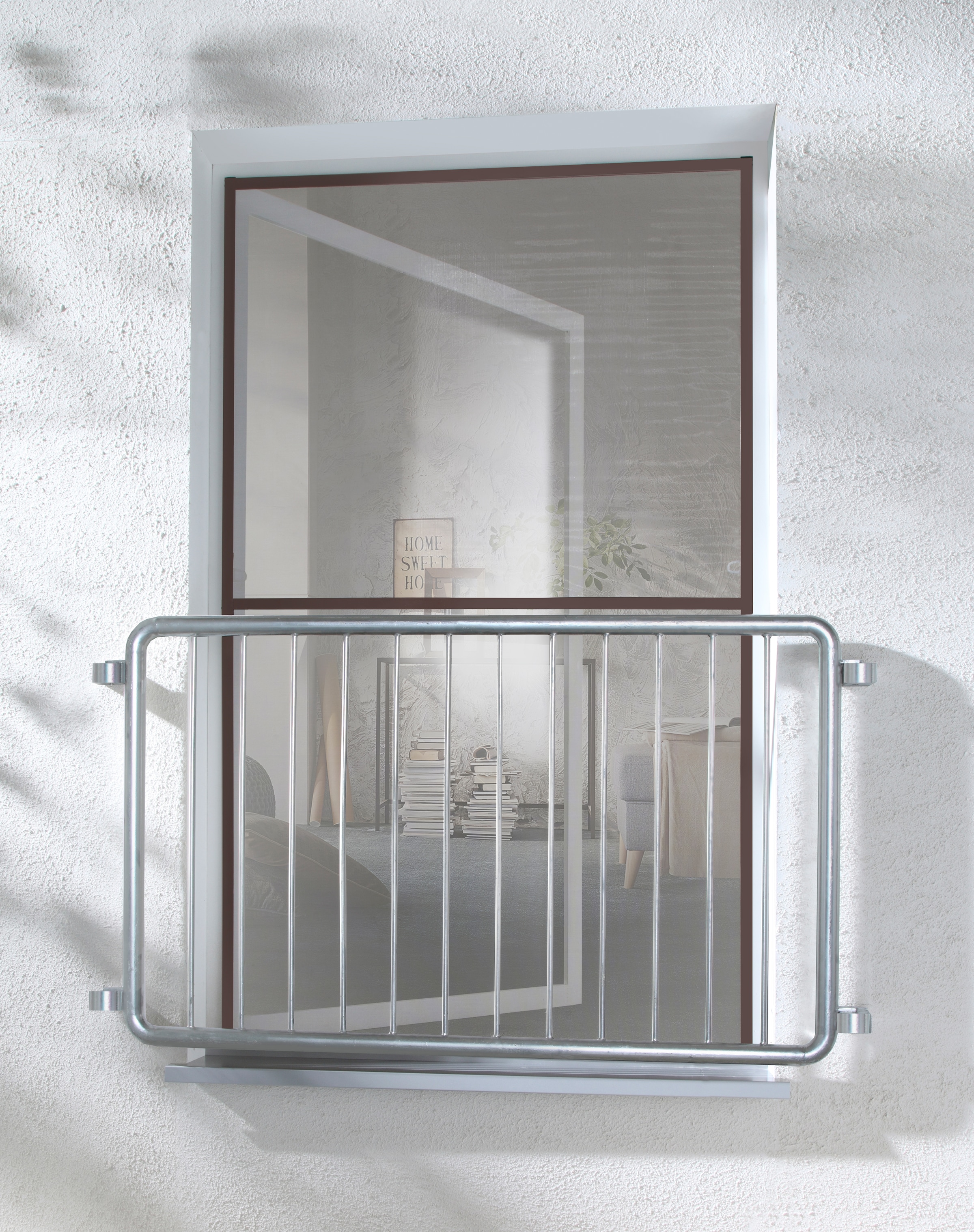 hecht international Insektenschutz-Fensterrahmen »MASTER SLIM XL«, braun/anthrazit, BxH: 130x220 cm