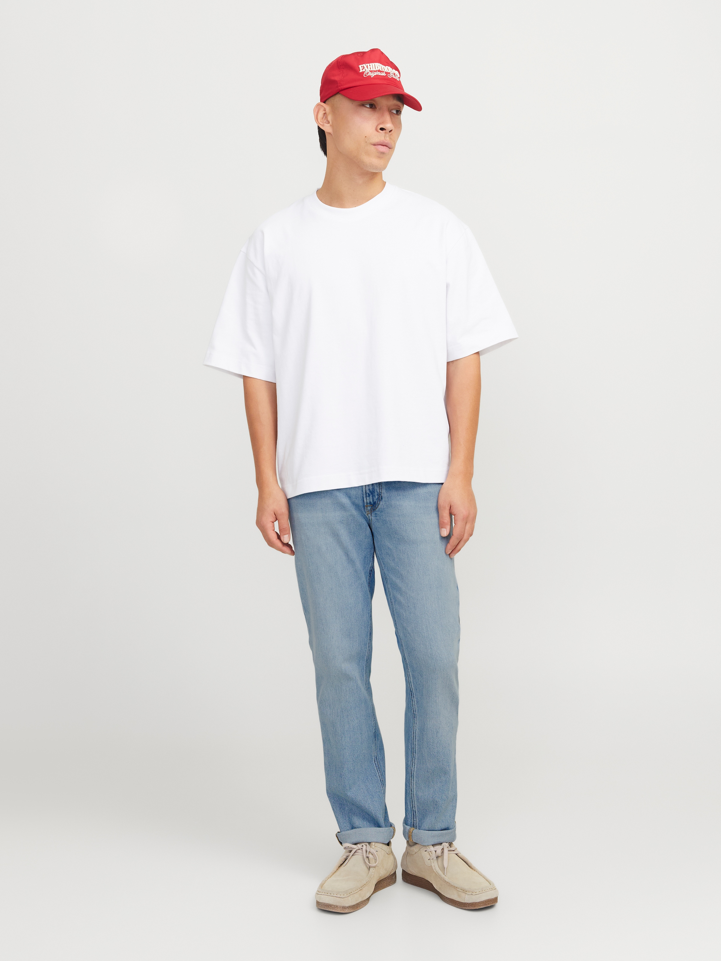 Jack & Jones Regular-fit-Jeans »JJICLARK im Used-Look, Stretchkomfort und niedrige Leibhöhe« mit Abriebeffekten