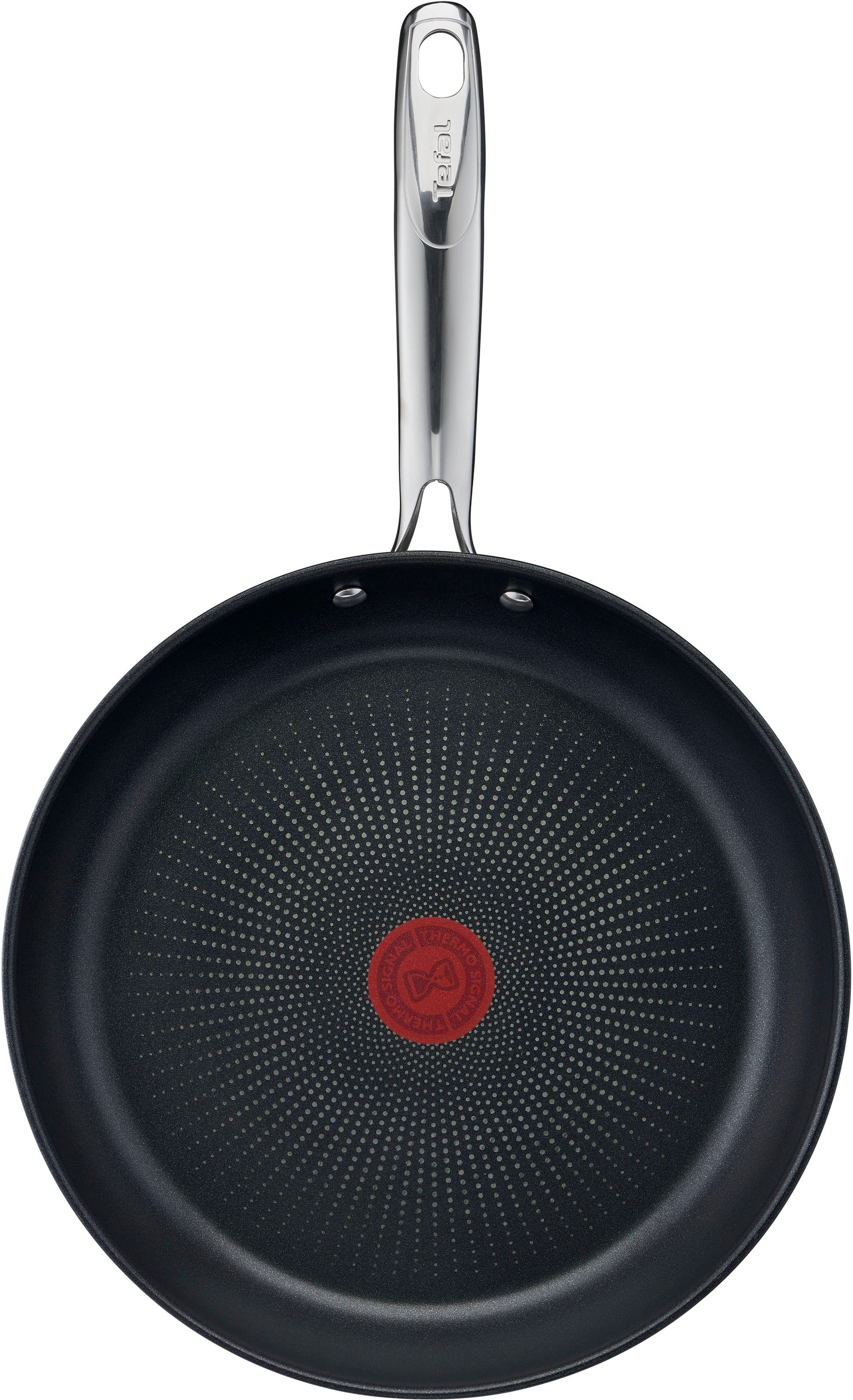 Tefal Pfannen-Set »Duetto+ Ice Force«, Edelstahl 18/10, (Set, je 1 Bratpfanne Ø 20/24/28 cm, 1 Kochmesser 20 cm), Edelstahl in Premium Qualität, Thermo-Signal, inkl. Kochmesser