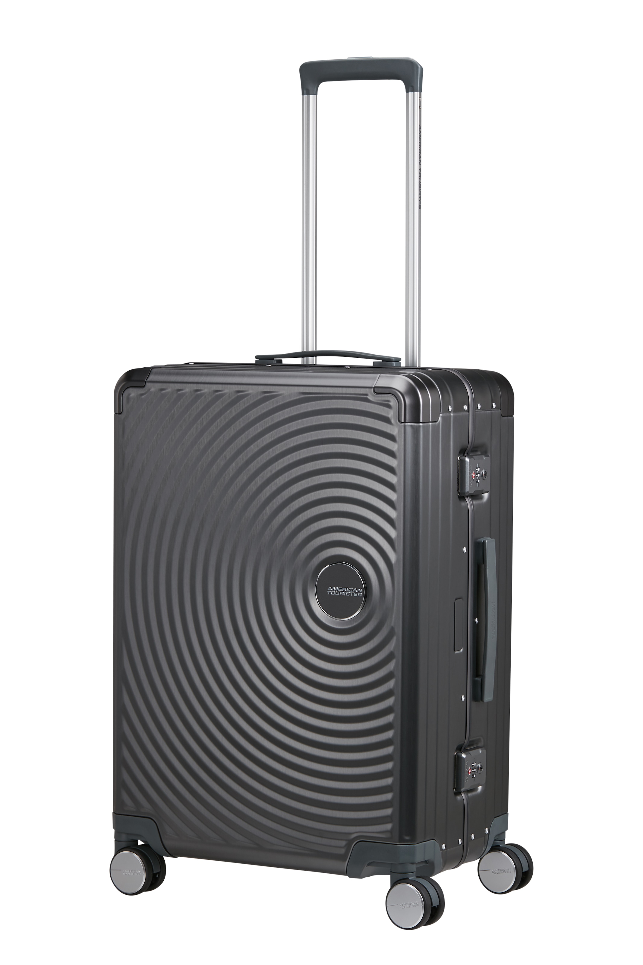 American Tourister® Hartschalen-Trolley »SOUNDBOX ALU, verschiedene Größen und Farben« 73 l 4 Rollen Hartschalen-Koffer zwei TSA-Schlösser Aluminium-Koffer