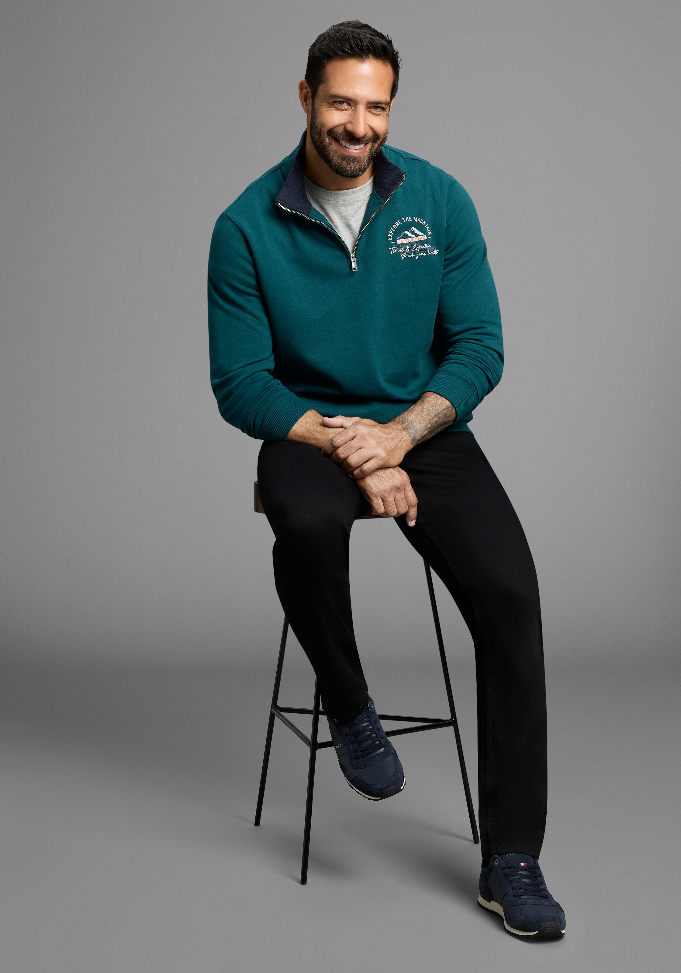 Man's World Sweatshirt, mit Kontrastkragen - Neue Farben
