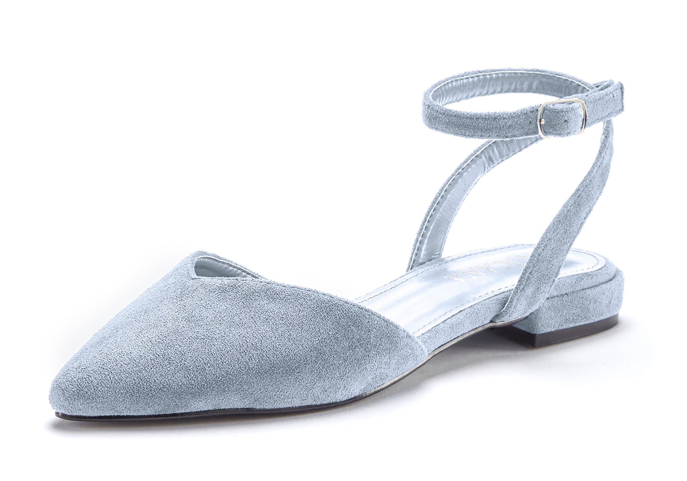 LASCANA Ballerina »Slingsandale,«, Riemchenballerina, Slipper, Halbschuh, Sandale mit spitzer Form VEGAN