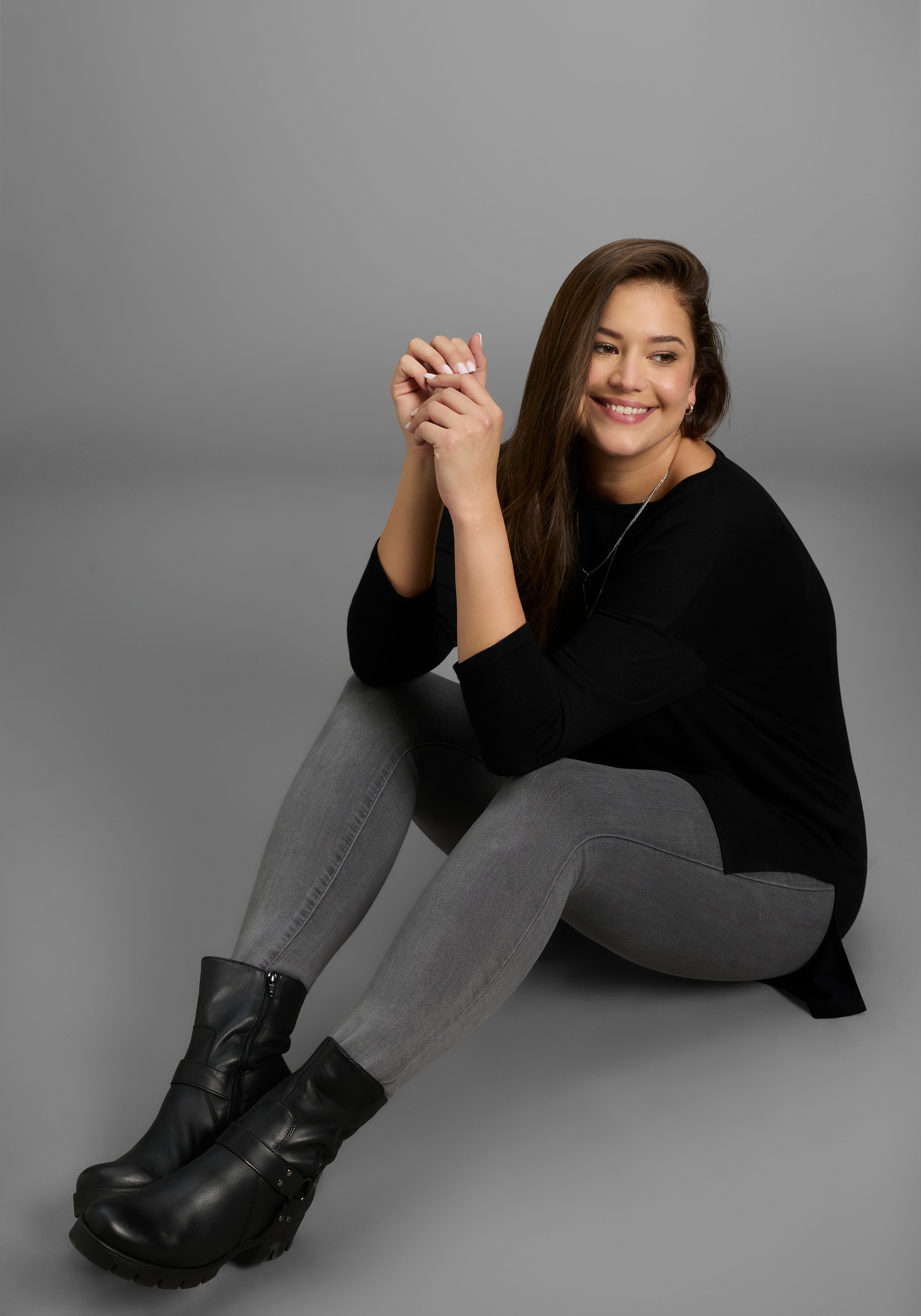 Laura Scott CURVE Longpullover, mit Seitenschlitz - GROSSE GRÖSSE