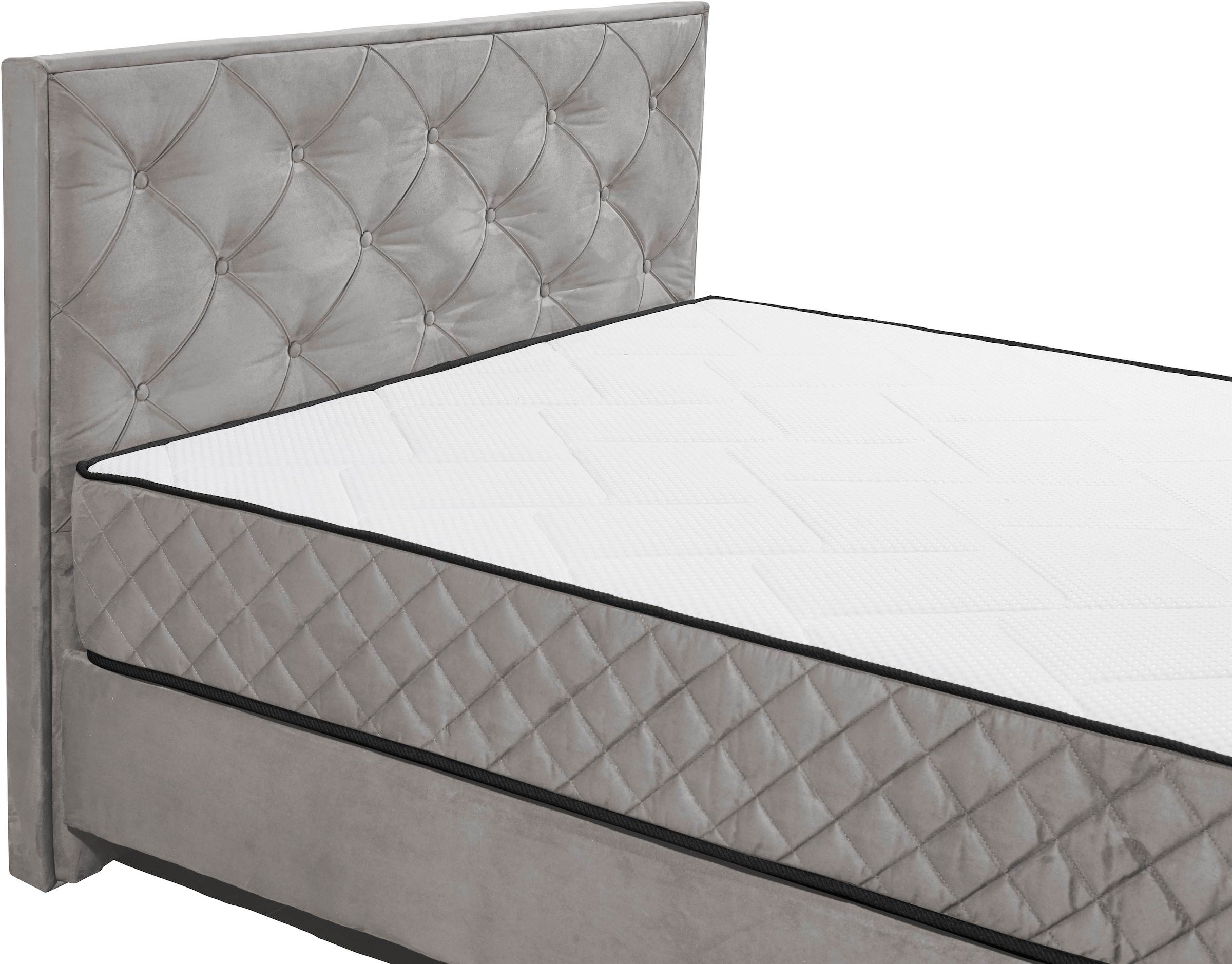 ED EXCITING DESIGN Boxbett »Monroe inkl. Bettkasten, erhältlich in den Breiten 160cm & 180cm«, Duo-Matratze - feste Seite mit Kokosmatte