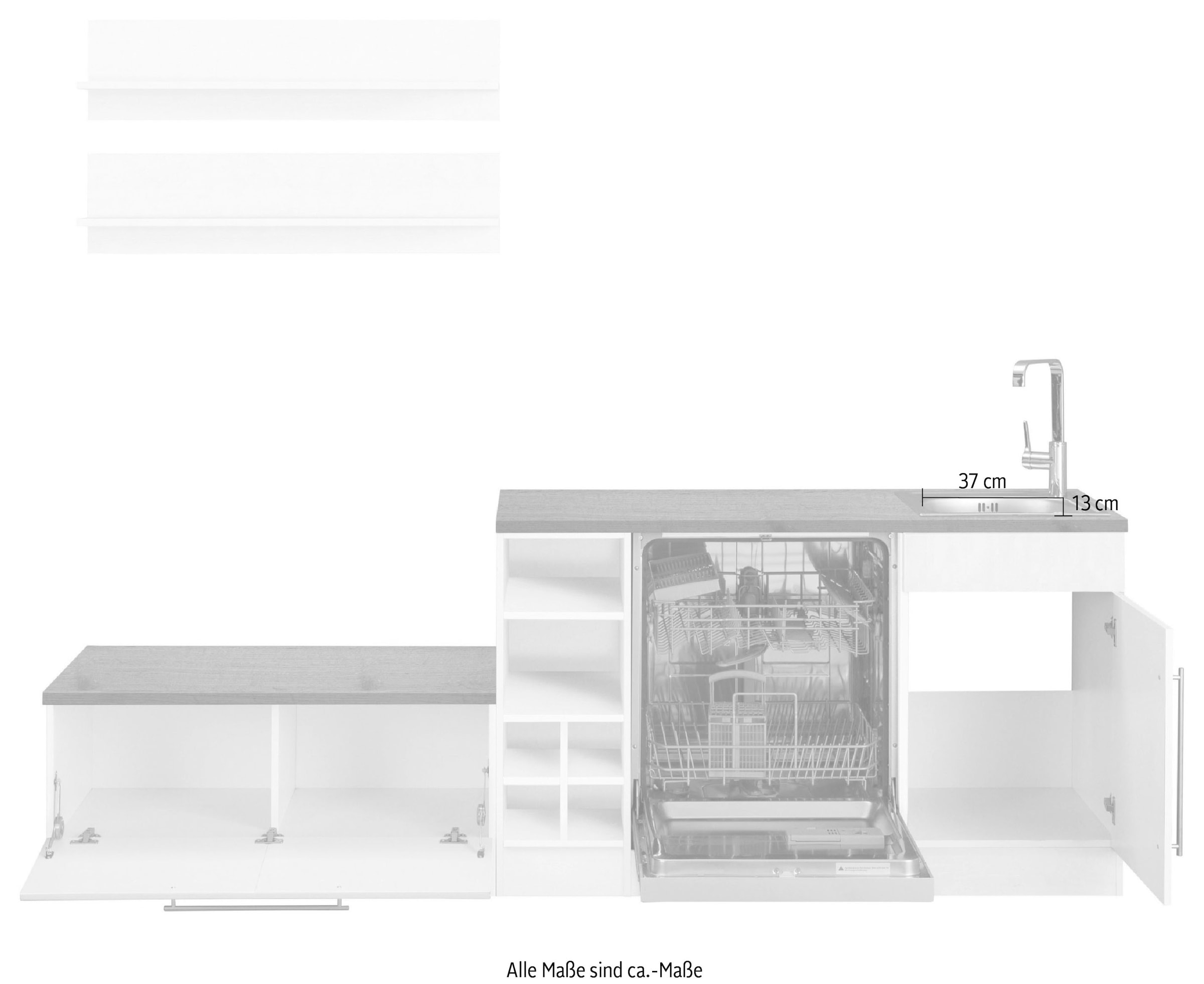 HELD MÖBEL Winkelküche »Samos«, mit 250 300 E-Geräten, auf bestellen Rechnung x cm Stellbreite
