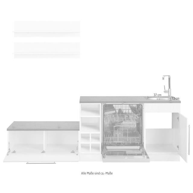 HELD MÖBEL Winkelküche »Samos«, mit E-Geräten, Stellbreite 300 x 250 cm auf  Rechnung bestellen