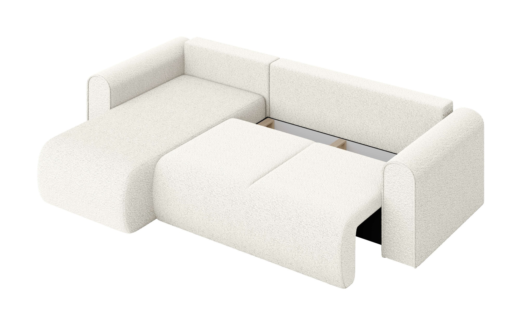 INOSIGN Ecksofa »Zacharia wahlweise Schlafsofa mit Bettkasten, B/T/H 250/166/86 cm«, L-Form mit Wellenunterfederung, Recamiere beidseitig montierbar