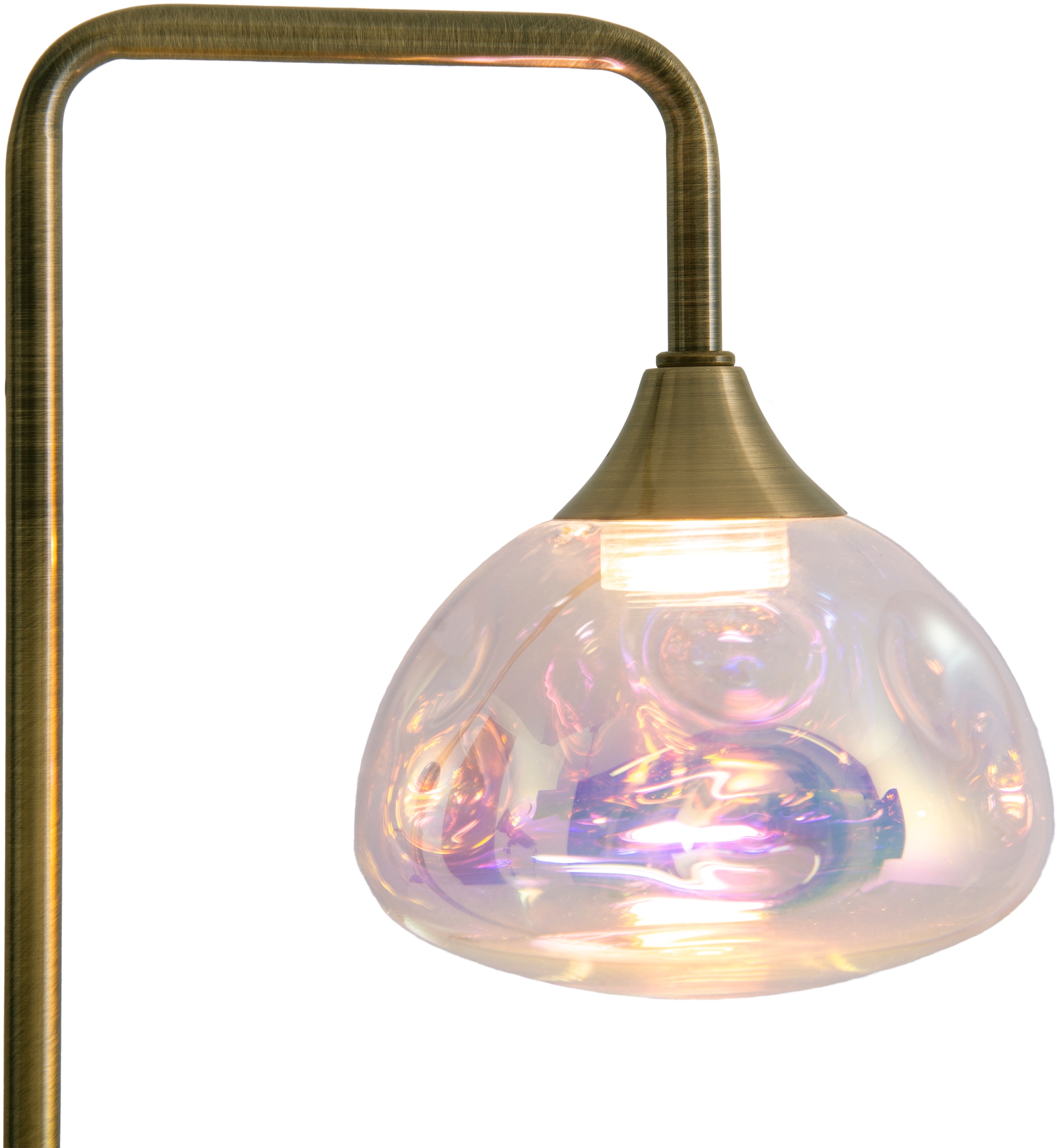XXL messing »Varna«, 1 kaufen LED Jahren 3 Garantie näve Glas | mit flammig-flammig, warmweiß LEDs Tischleuchte 1 online Gestell 6 incl. flg. irisierendes
