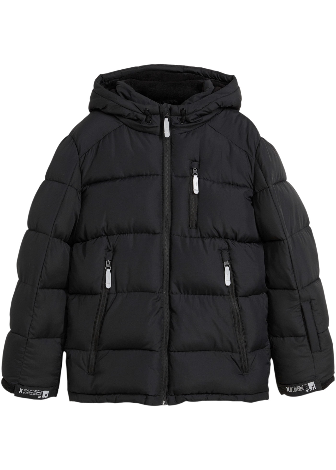 bonprix Winterjacke mit Kapuze mit Kapuze und Fleece, normale Passform, mit reflektierenden Details