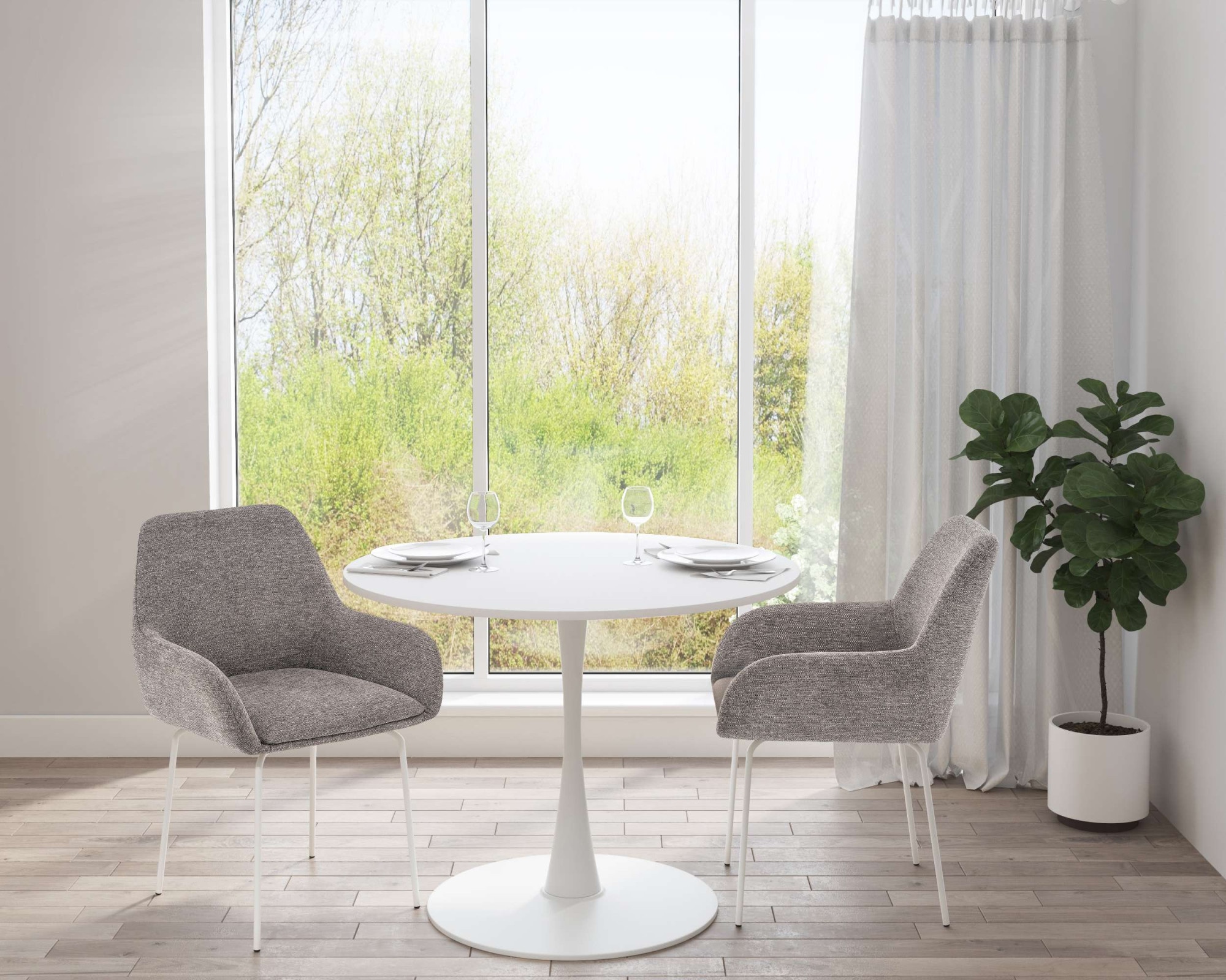 OTTO home Esszimmerstuhl »Gabbie« (Set) 2 Stk.mit weißen Metallbeinen, Webstoff Bezug, Sitzhöhe 47,5 cm