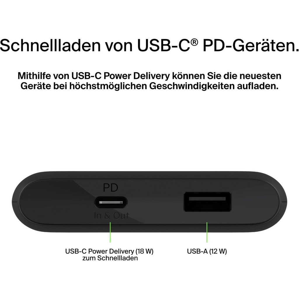 Belkin Powerbank »BOOST↑CHARGE™ USB-C PD Power Bank 10K mit USB-C Kable«, 10000 mAh