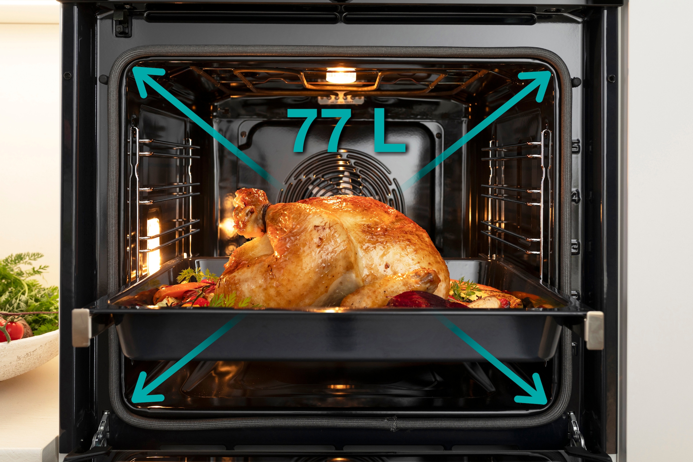 GORENJE Pyrolyse Backofen  »GO66E PIZZA350C«, mit Vollauszug, Pyrolyse-Selbstreinigung, PizzaPlus: In 3:30 Min. bei 350 °C die perfekte Pizza zuhause backen