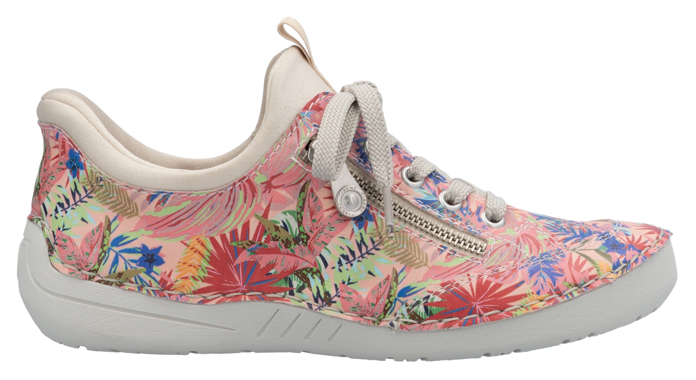 Rieker Slip-On Sneaker, Freizeitschuh, Halbschuh, Schlupfschuh mit aufgesetzter Schnürung