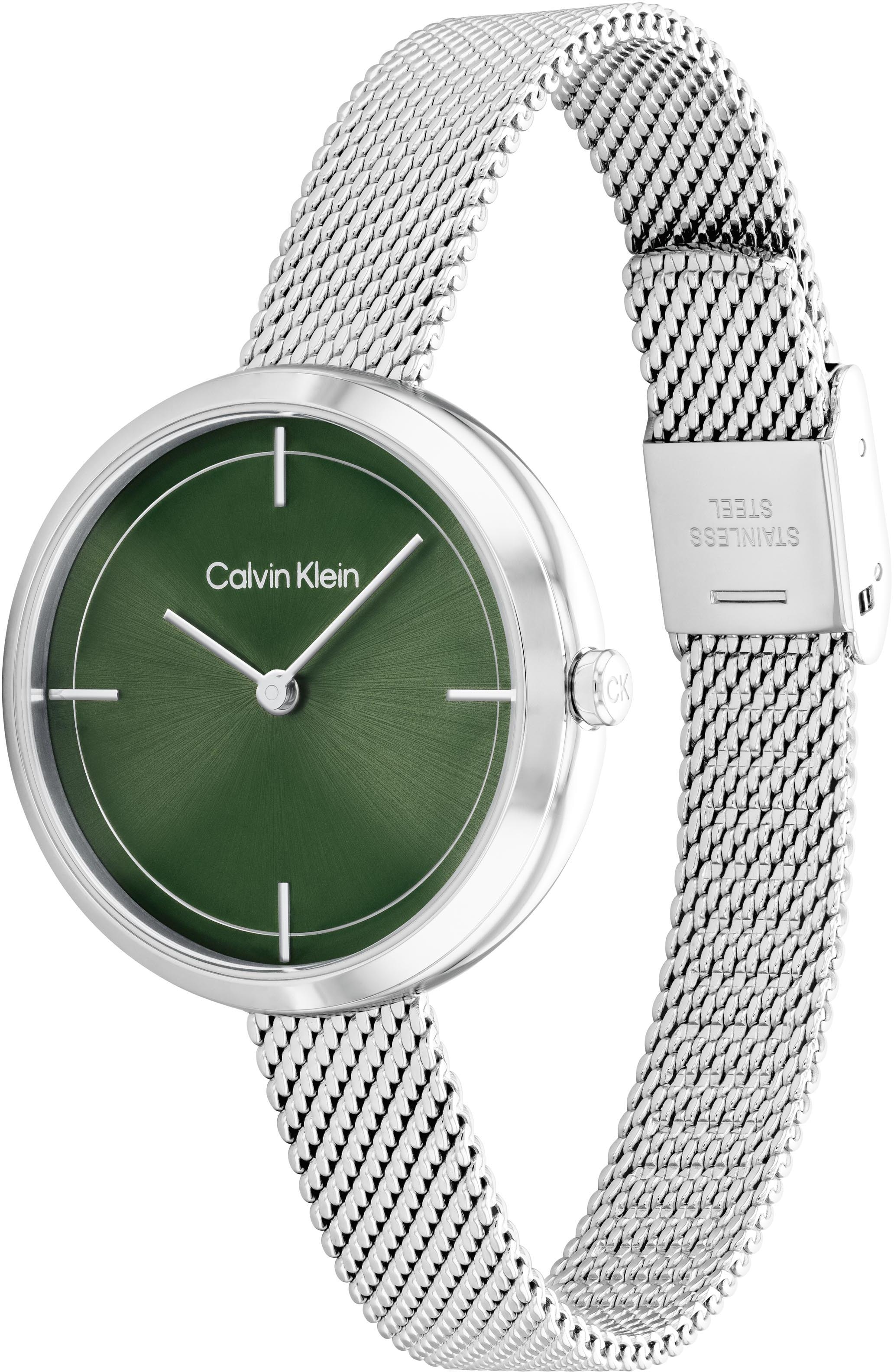 Calvin Klein Quarzuhr »ICONIC MESH«, Armbanduhr, Damenuhr, Mineralglas, Edelstahlarmband