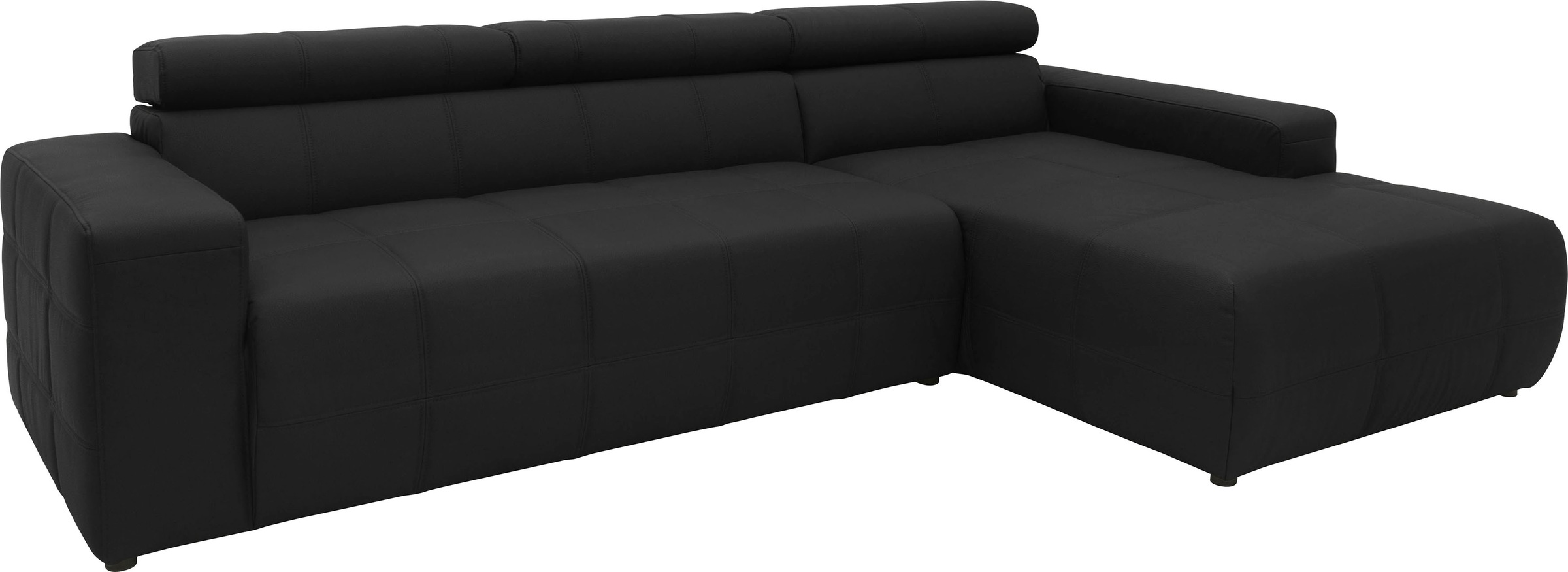 DOMO collection Ecksofa »Brandon Sitzbelastung 140 kg, große Ausführung, B/T/H: 289/177/80 cm«, mit Kopfteilverstellung, wahlweise Sitztiefenverstellung, L-Form