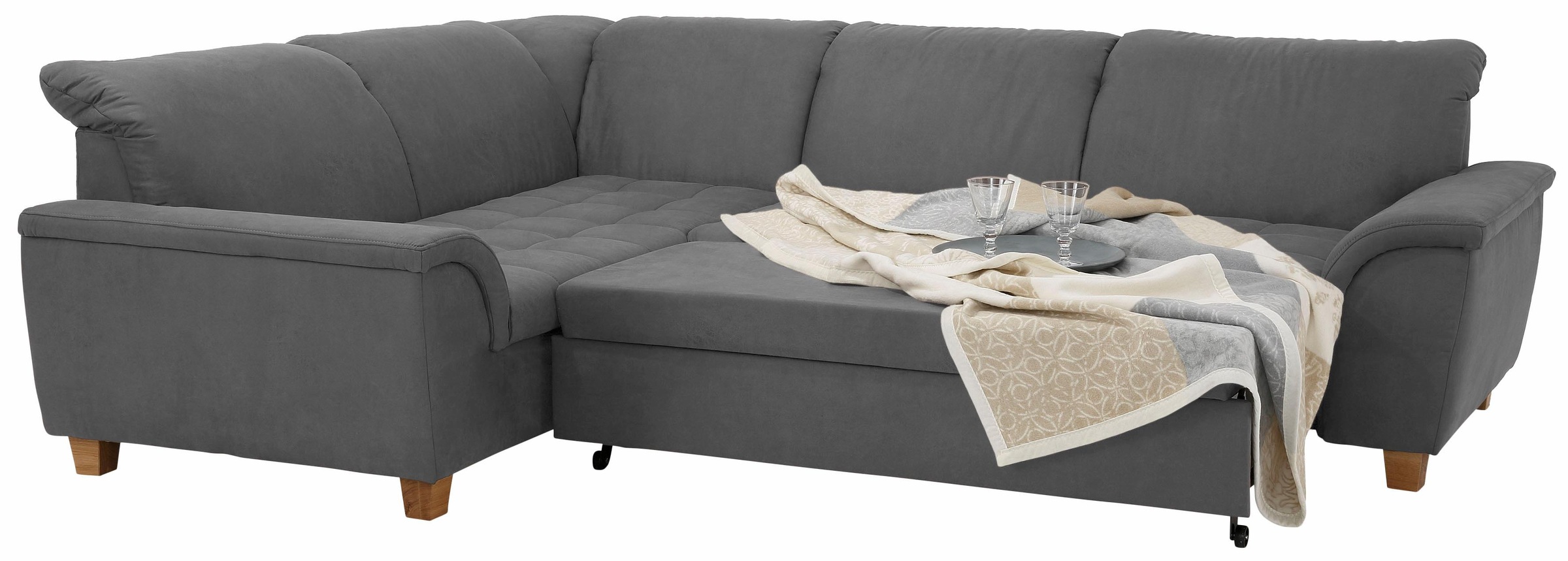 Home affaire Ecksofa »Lyla L-Form«, wahlweise mit Rückenfunktion und Bettfunktion