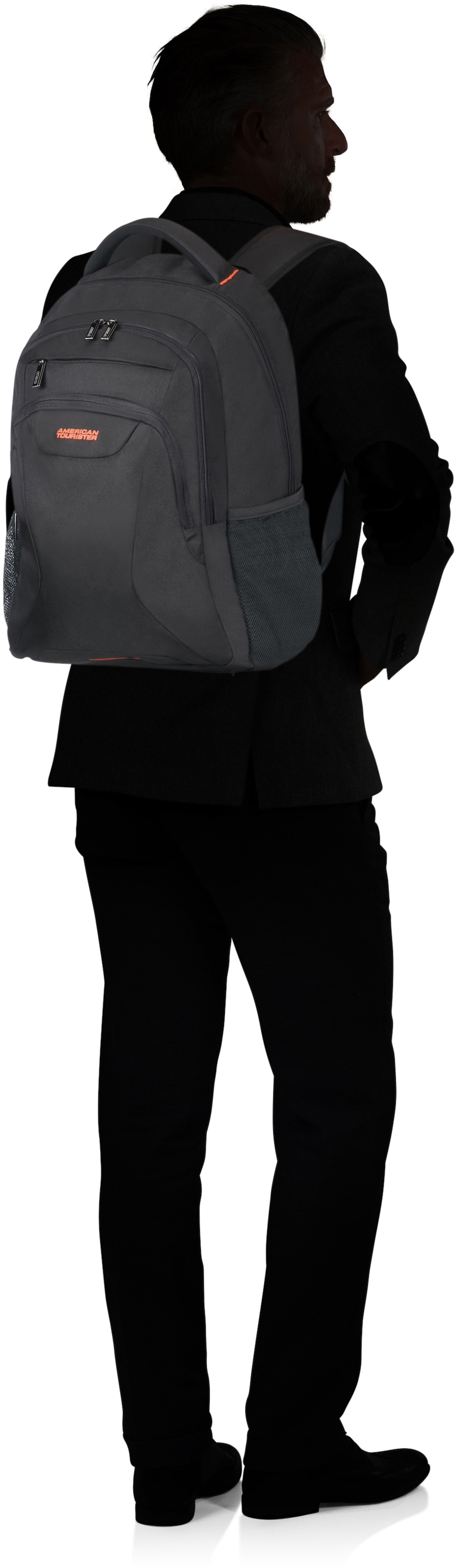American Tourister® Laptoprucksack »AT WORK 17.3, black/orange«, Kinderreisekoffer Kindertrolley Handgepäck Hartschalenkoffer