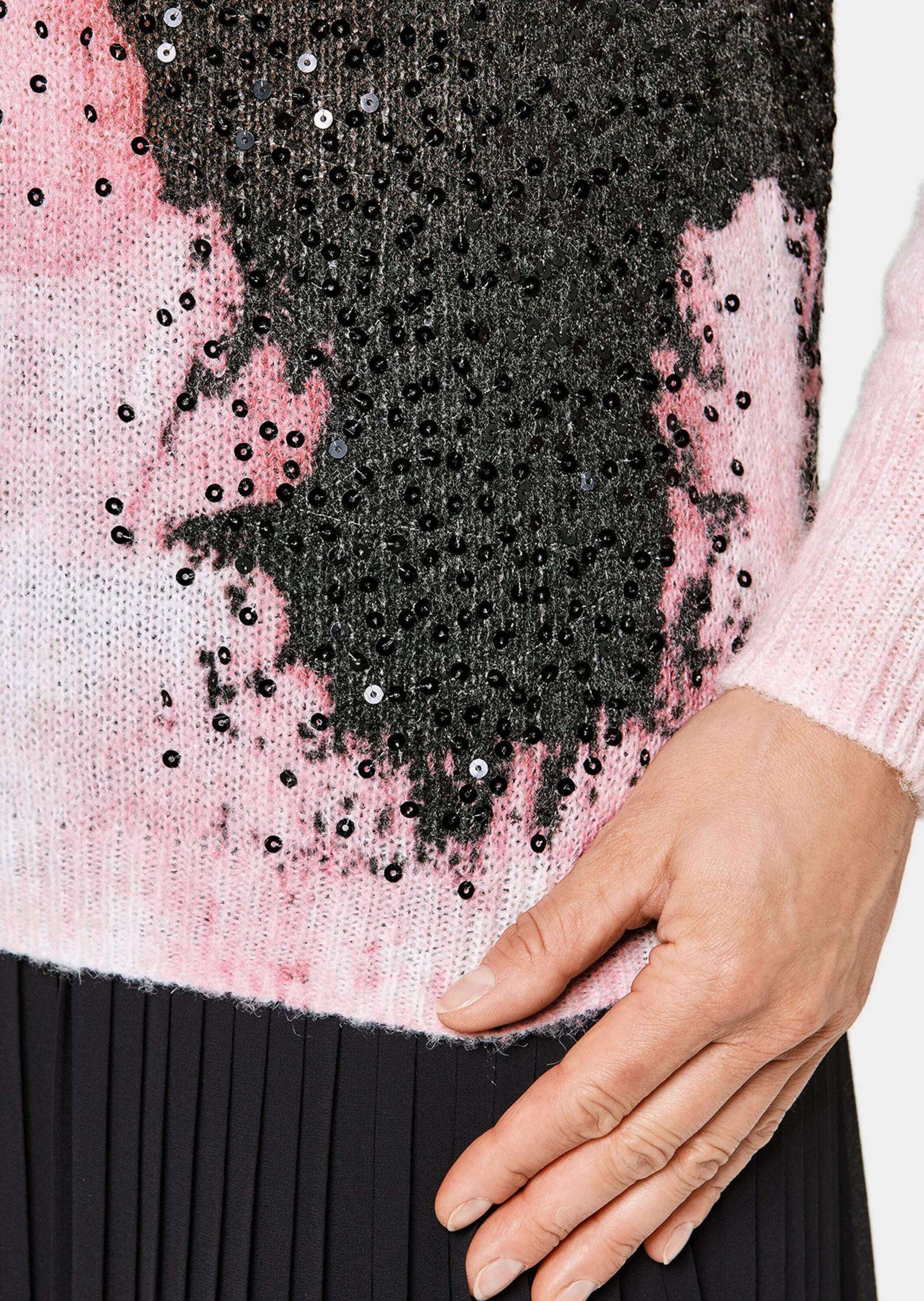 GOLDNER 2-in-1-Pullover »Pullover mit femininem Druck und Pailletten«