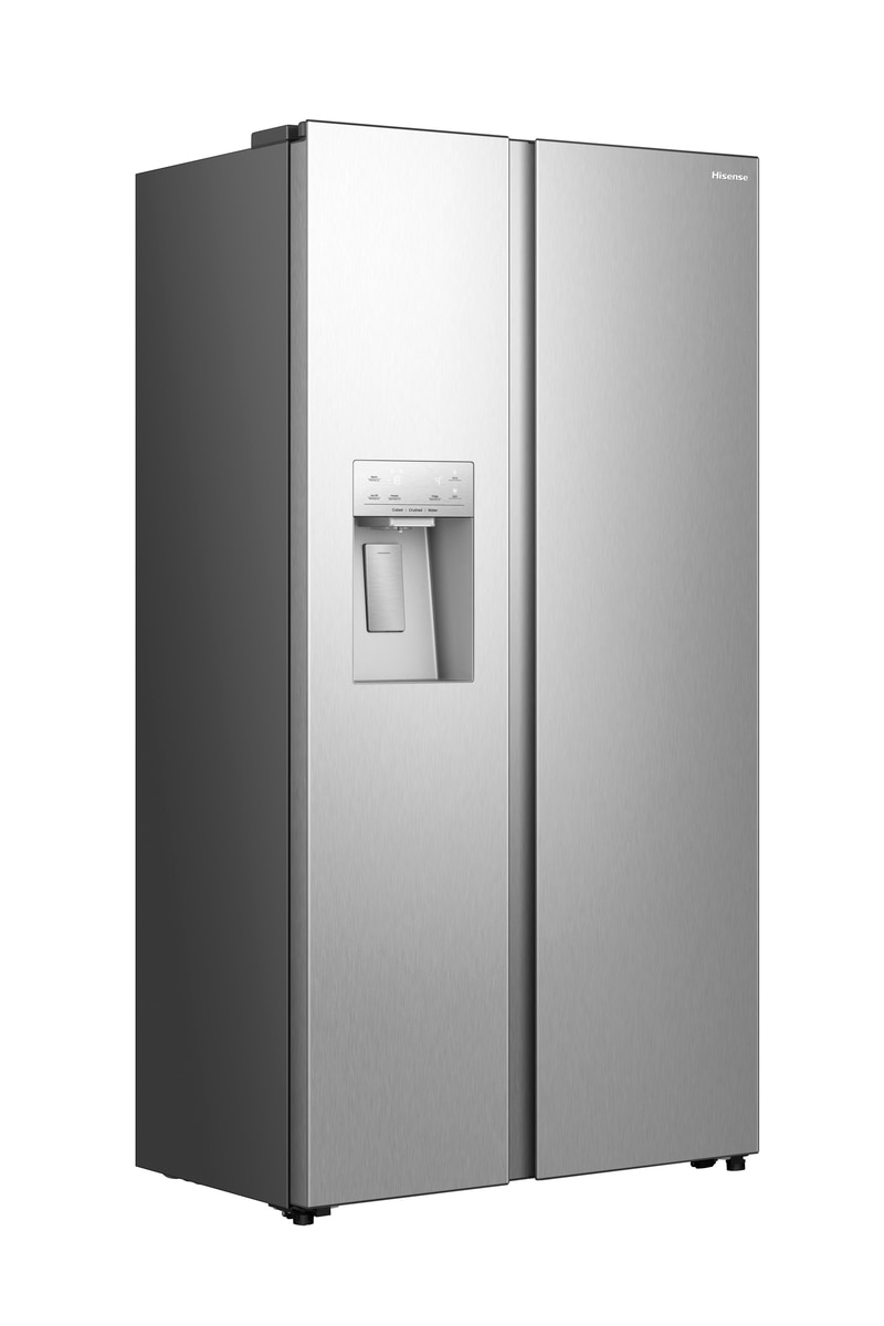Hisense Hi5 Freistehend Side-by-Side-Kühlschrank, Inox, 528 l