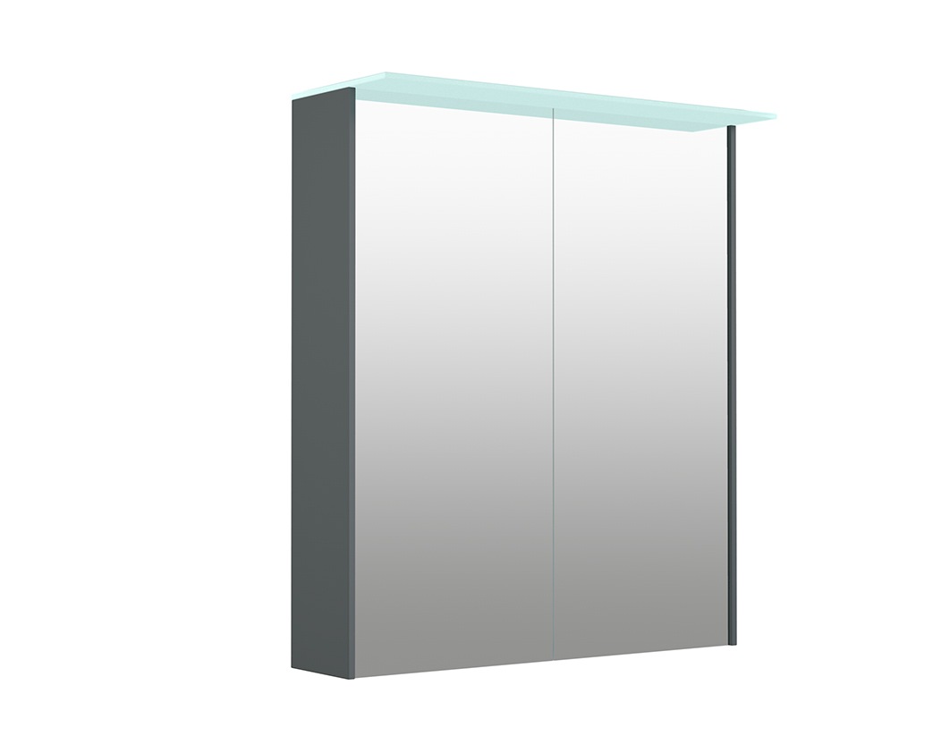 welltime Spiegelschrank »D-Line«, Badmöbel, 61.4 cm breit, doppelseitig verspiegelt, LED-Beleuchtung