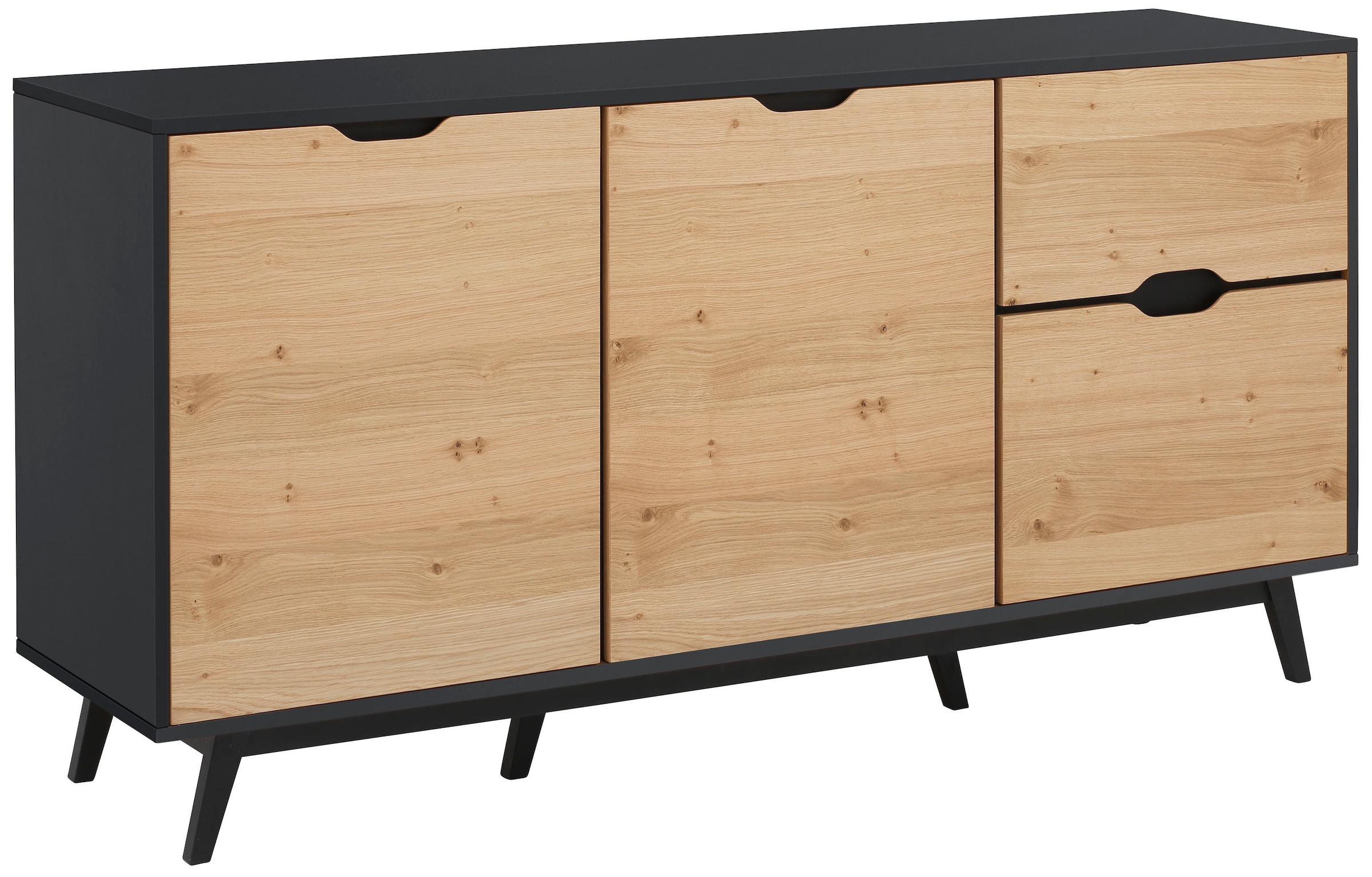 Home affaire Sideboard »Flow«, Kommode mit vielen Stauraummöglichkeiten und Holzoptik, Höhe 82 cm