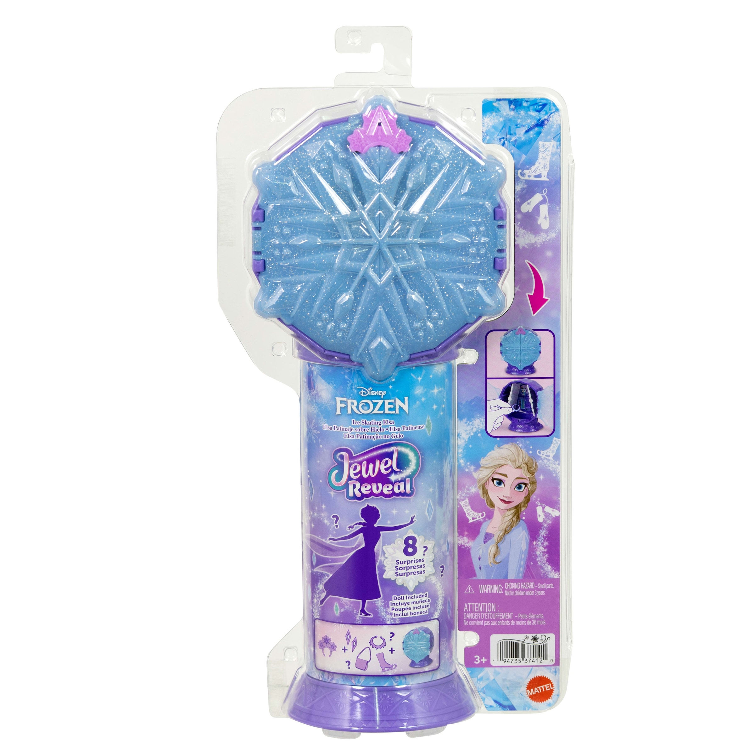 Mattel® Anziehpuppe »Disney Die Eiskönigin Jewel Reveal, Eisläuferin Elsa«