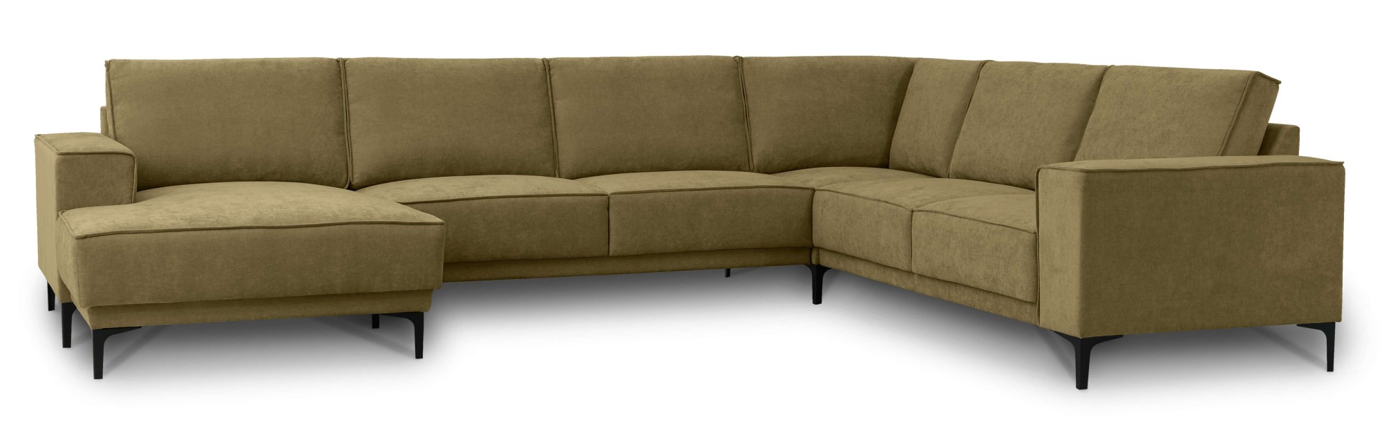 Places of Style Wohnlandschaft »Oland«, U-Form, 342 cm, Wellenunterfederung, Skandi-Design, Metallfüße