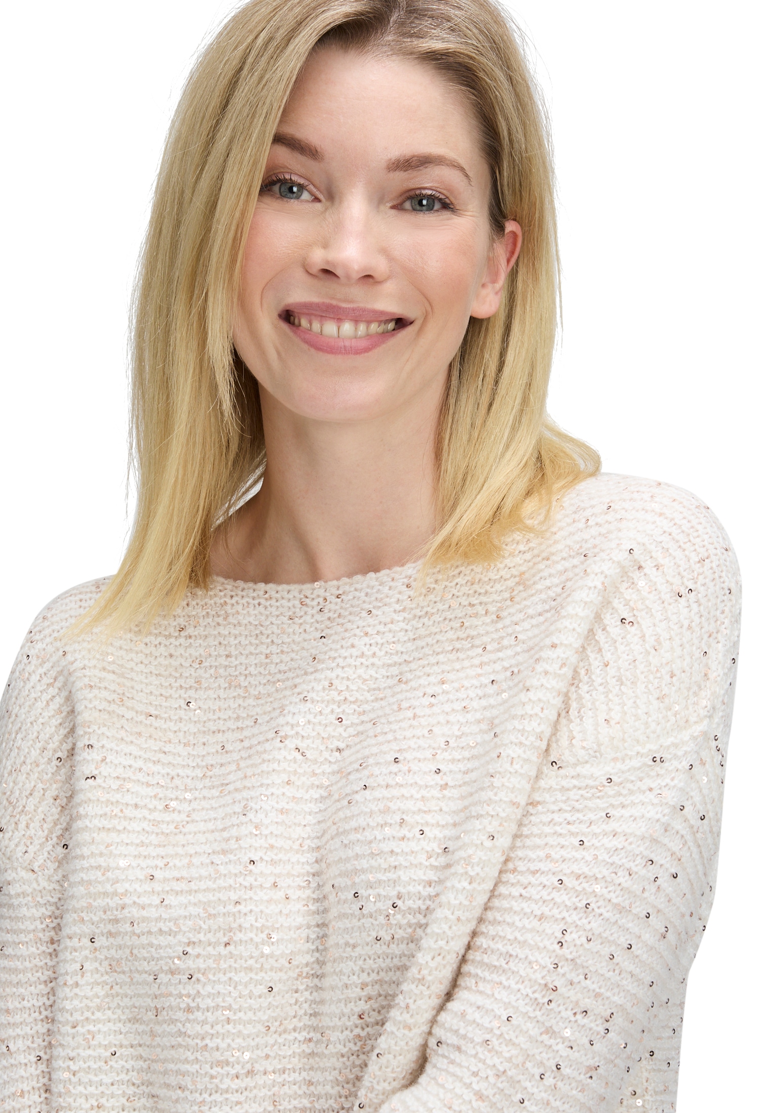 Betty&Co Strickpullover »Strickpullover mit Pailletten«