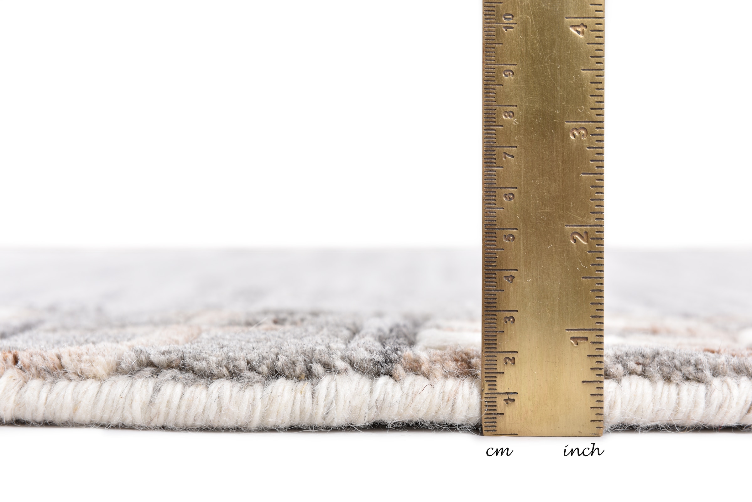 THEKO Wollteppich »Royal Natur 6030«, rund, 14 mm Höhe, reine Wolle, handgetuftet, mit Bordüre