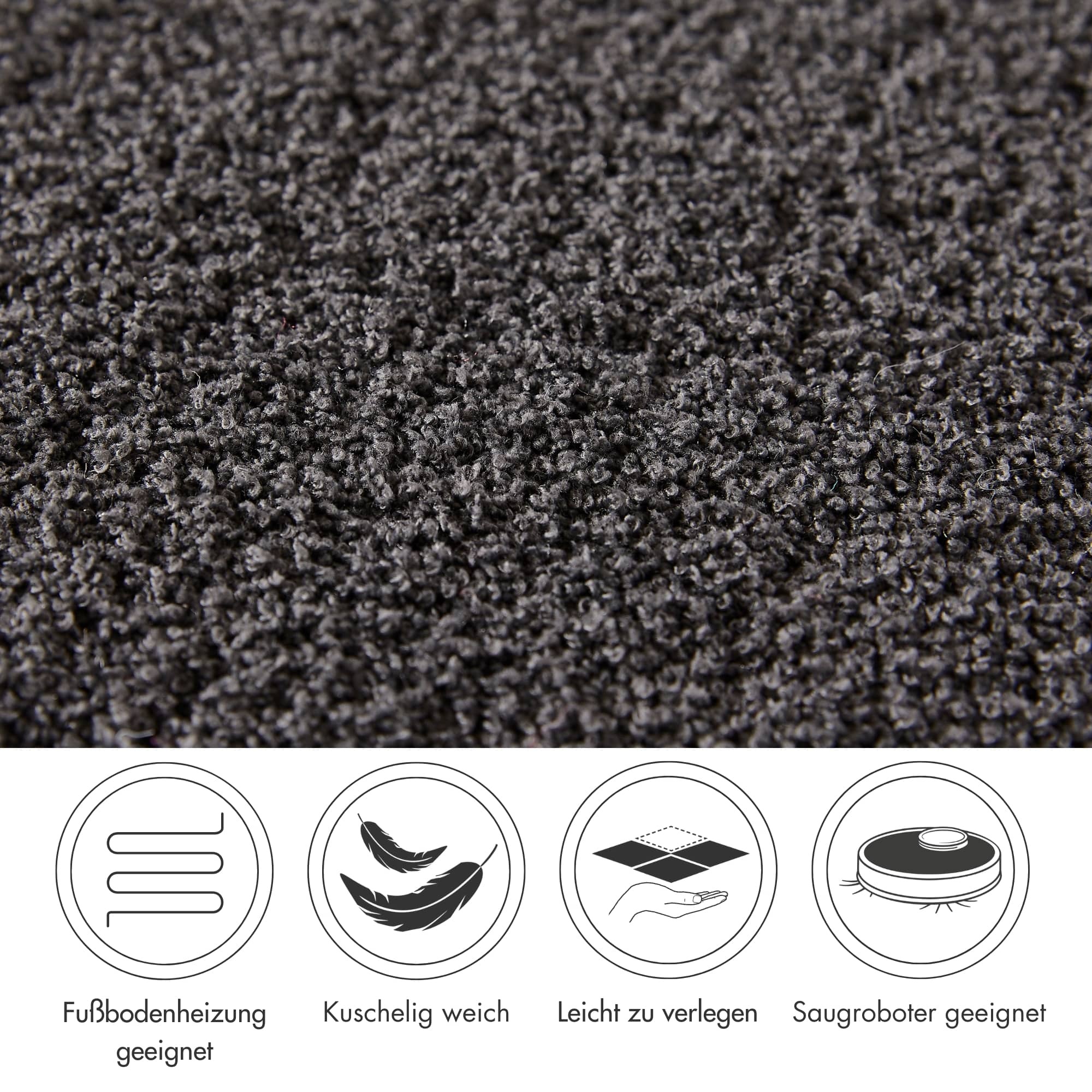 Andiamo Teppichboden »Softness, Velours, Made in Belgium«, rechteckig, 17 mm Höhe, Uni Farben, Breite 400 cm, besonders weich, Wohnzimmer, Schlafzimmer