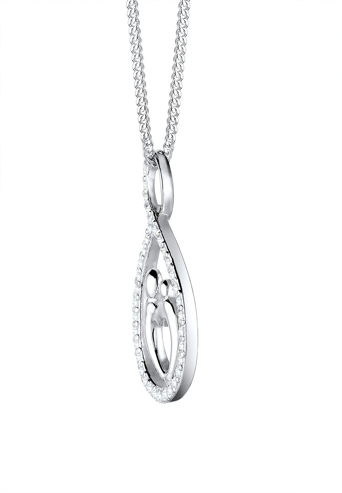 Elli Silberkette »Halskette Mutter Kind Infinity Zirkonia Weiß 925 Sterling Silber«