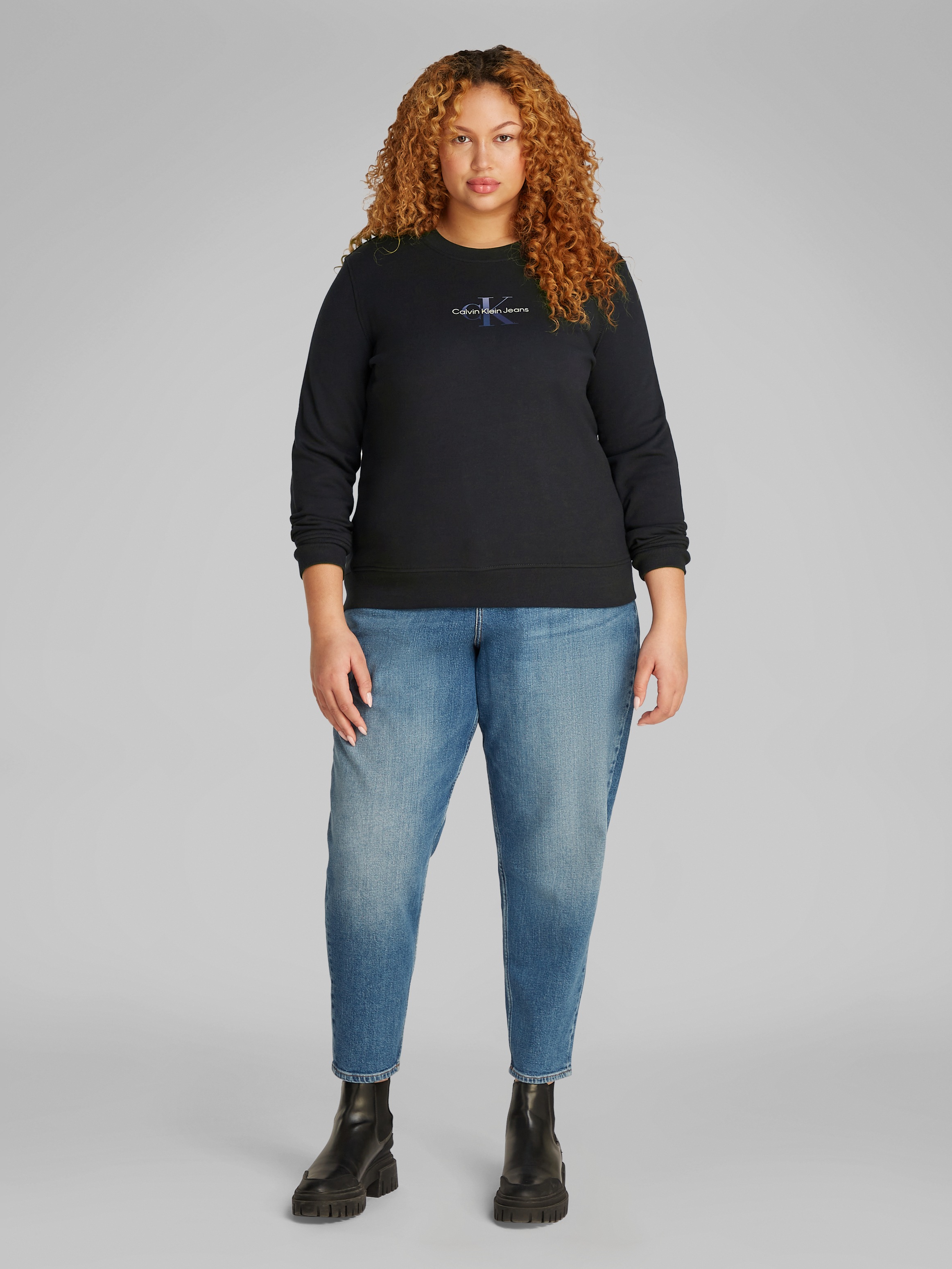 Calvin Klein Jeans Plus Sweatshirt »PLUS GRADIENT MONOLOGO CREWNECK«, in großen Größen