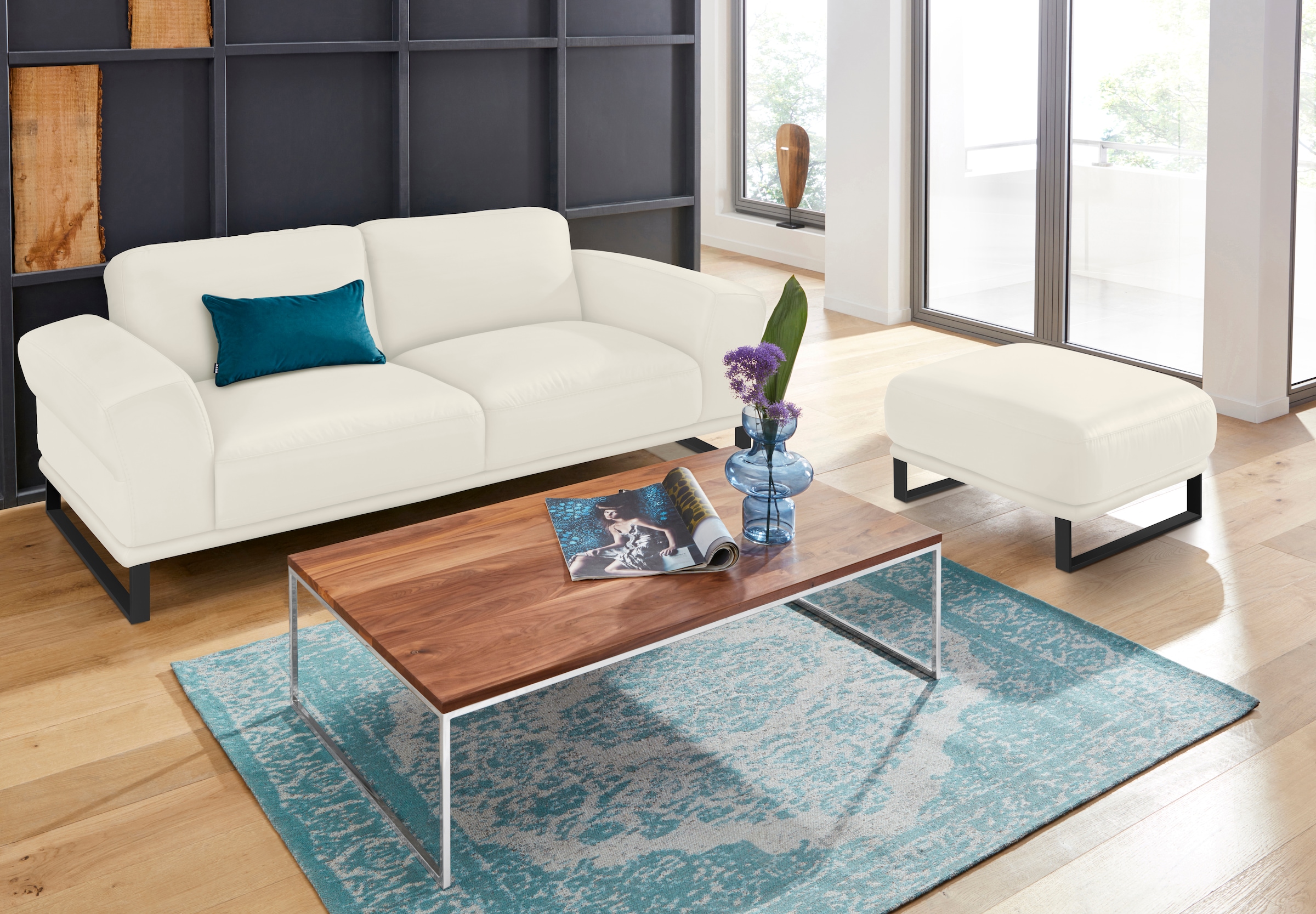 W.SCHILLIG 2,5-Sitzer »montanaa« mit Metallkufen in Schwarz pulverbeschichtet, Breite 212 cm