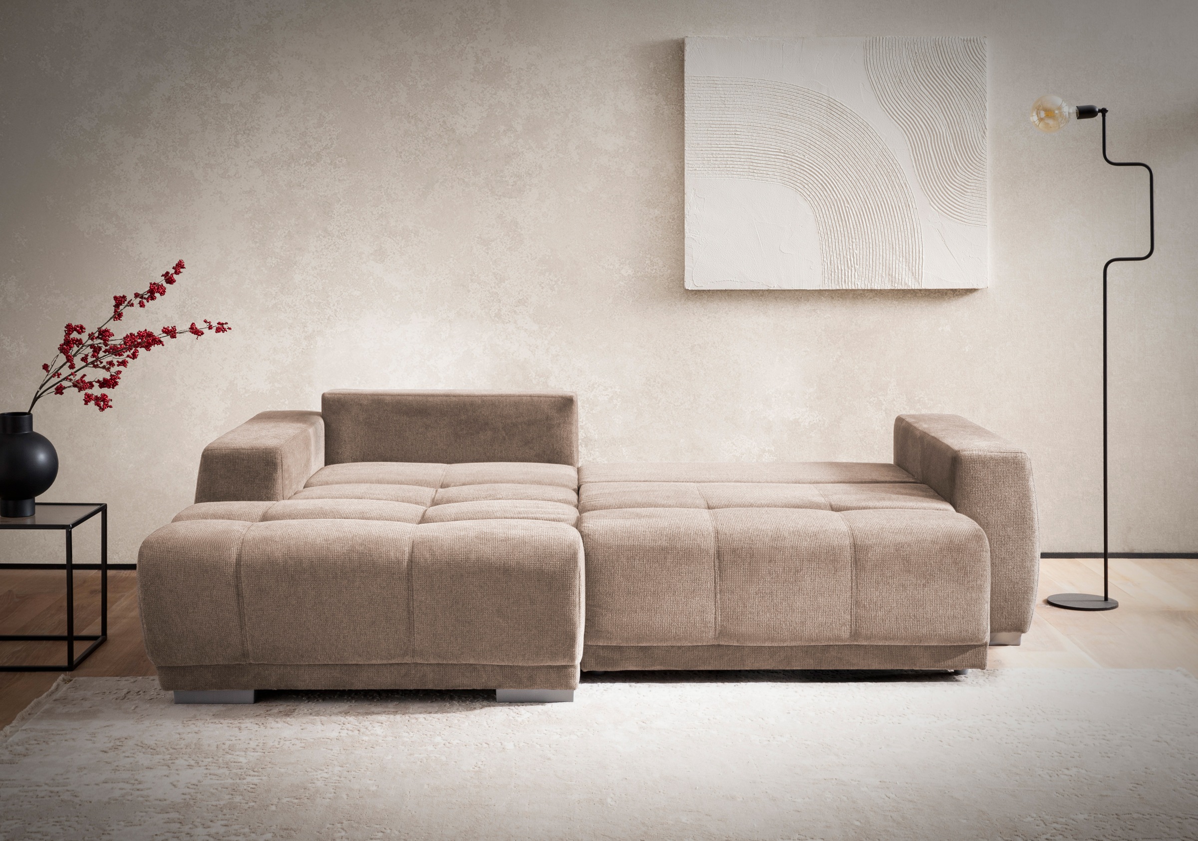 INOSIGN Ecksofa »Bolero L-Form«, wahlweise mit Bettfunktion & Bettkasten