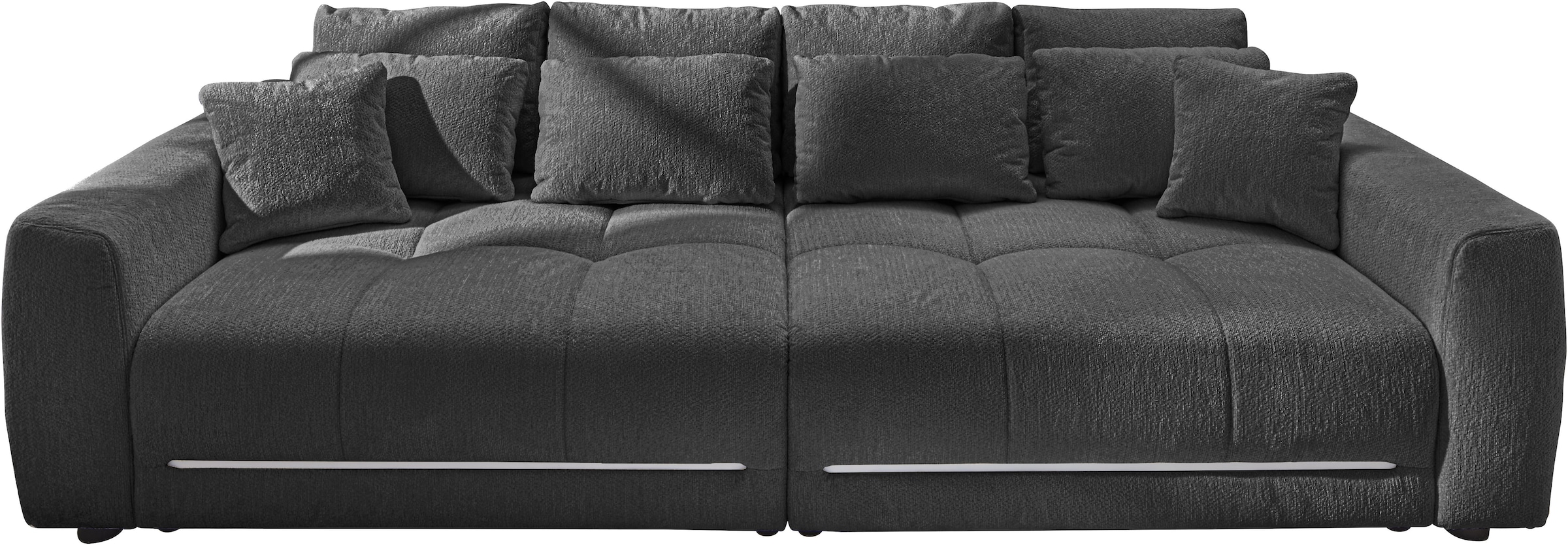 Jockenhöfer Gruppe Big-Sofa »Lumina, XXL, B: 294 cm, mit LED-RGB-Beleuchtung, Liegefläche 120x240cm« Mega-Sofa, inklusive Federkernpolsterung und 10 Kissen