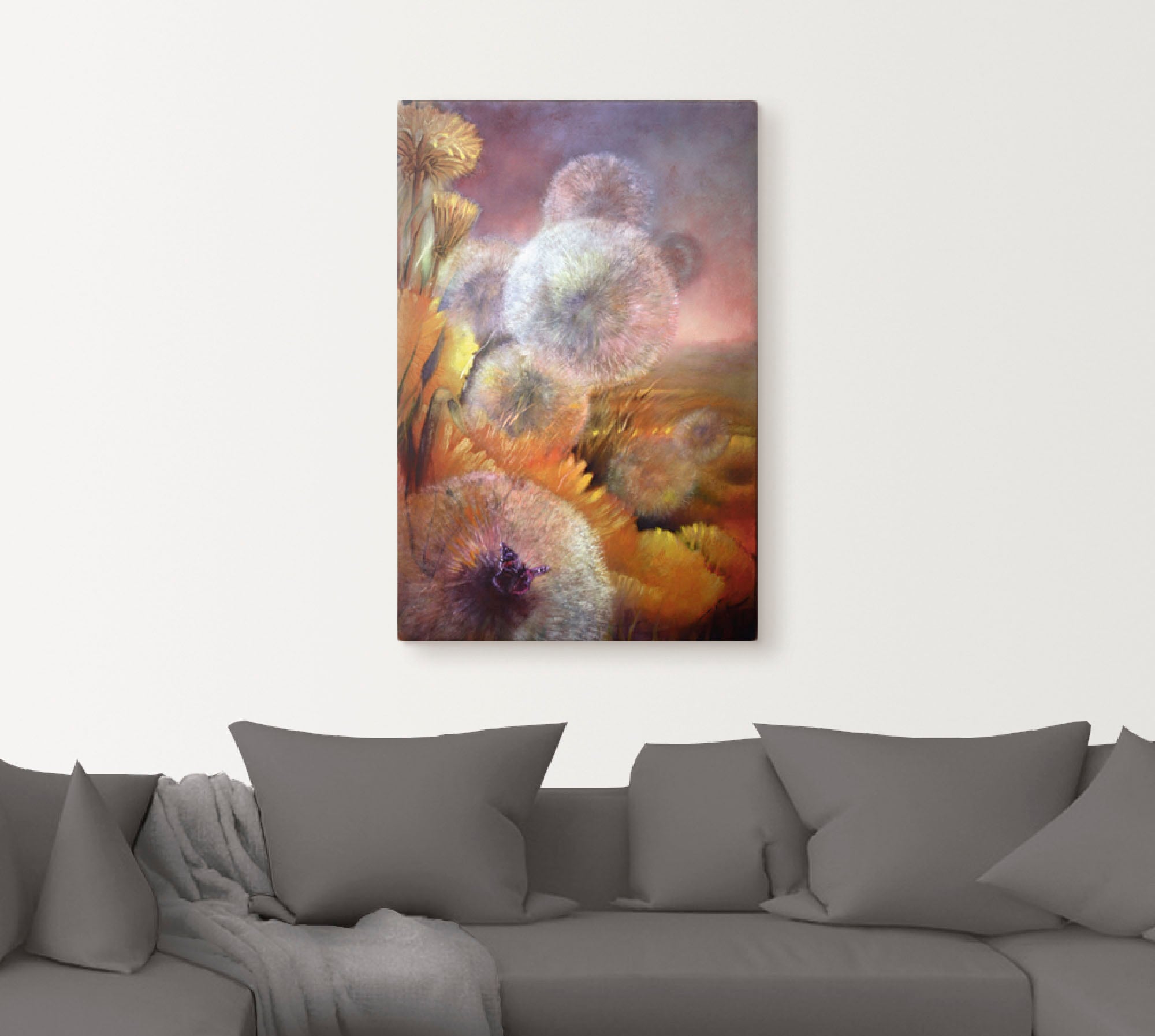 Artland Wandbild »Löwenzahn und Schmetterling« 1 Stk. tlg. als Leinwandbild, Poster in verschied. Größen