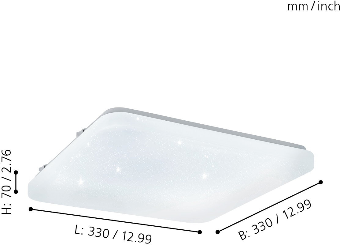 EGLO LED Deckenleuchte B33 H7 x Warmweiß, »FRANIA-S«, x / L33 weiß LED-Board