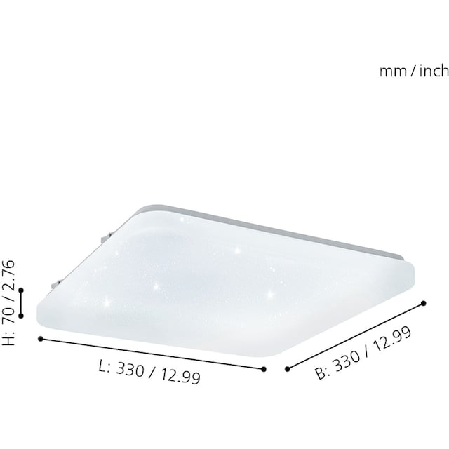 EGLO LED Deckenleuchte »FRANIA-S«, LED-Board, Warmweiß, weiß / L33 x H7 x  B33