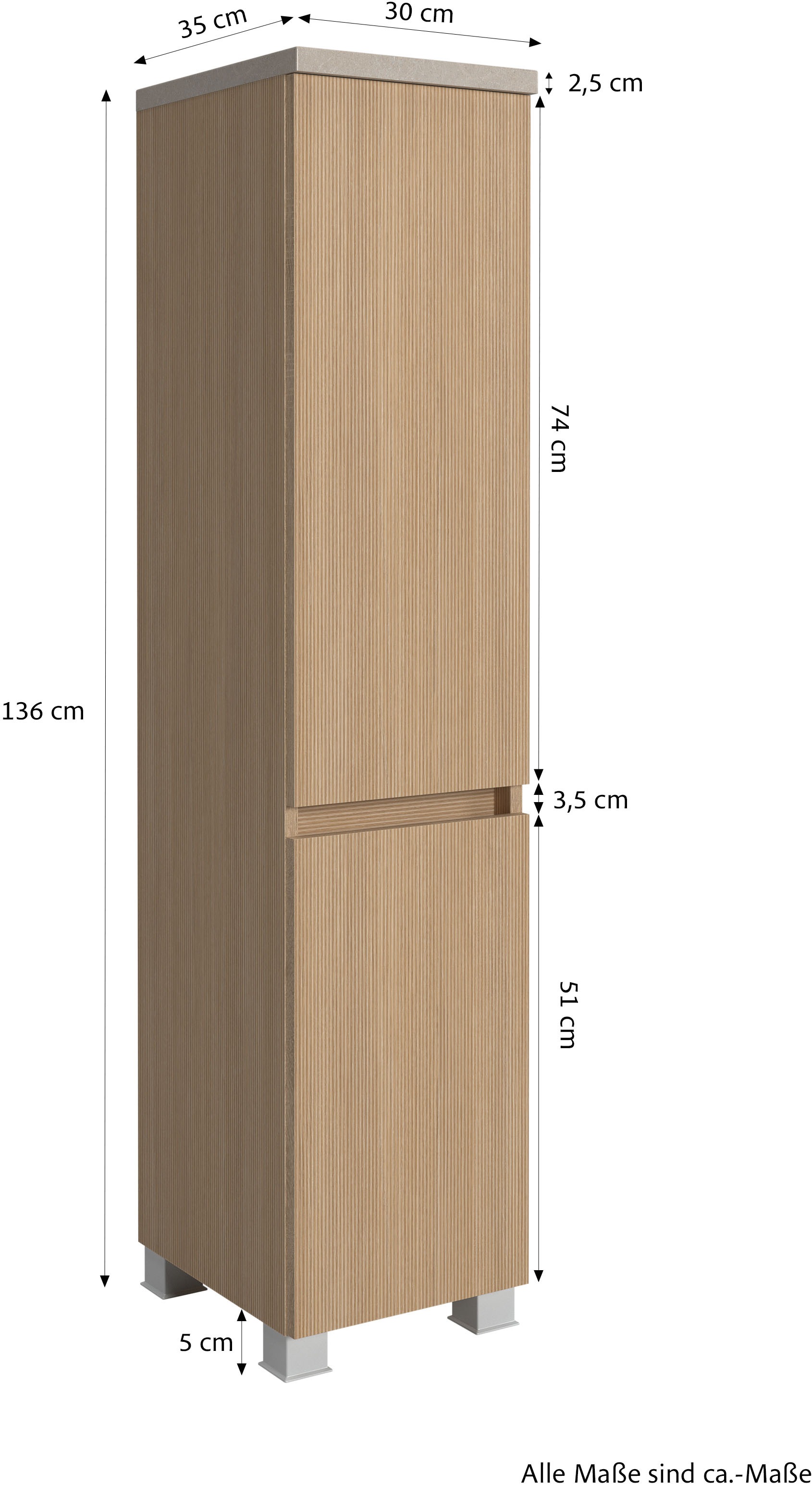 welltime Badmöbel-Set »Eixo«, Set 90 cm breit, Badmöbel mit LED-Beleuchtung