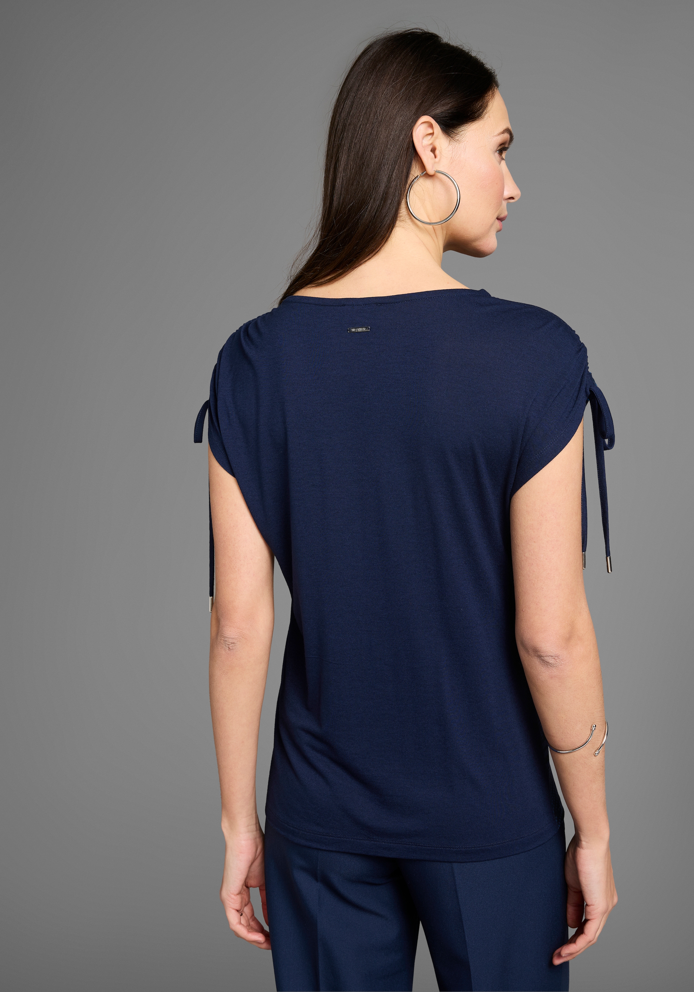 HECHTER PARIS Rundhalsshirt, mit Bindedetails und Alloverprint