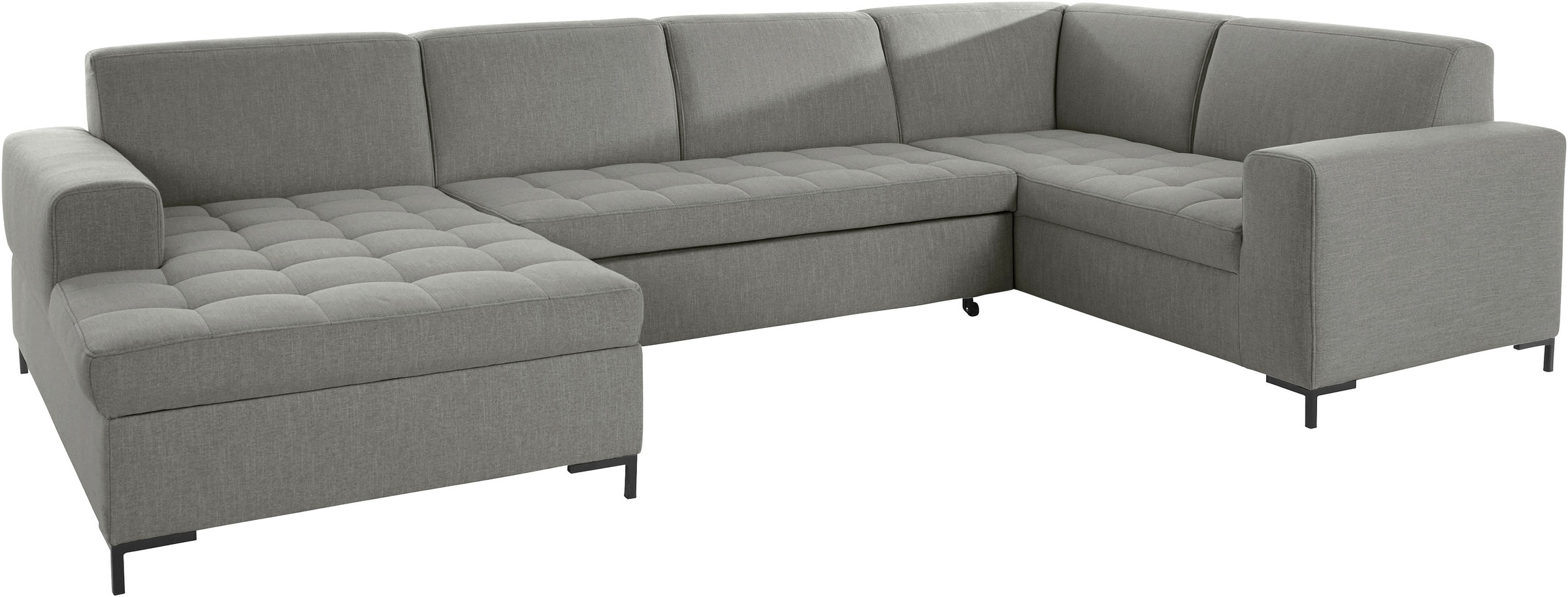 OTTO products Wohnlandschaft »Grazzo U-Form«, hochwertige Stoffe aus recyceltem Material, Steppung im Sitzbereich
